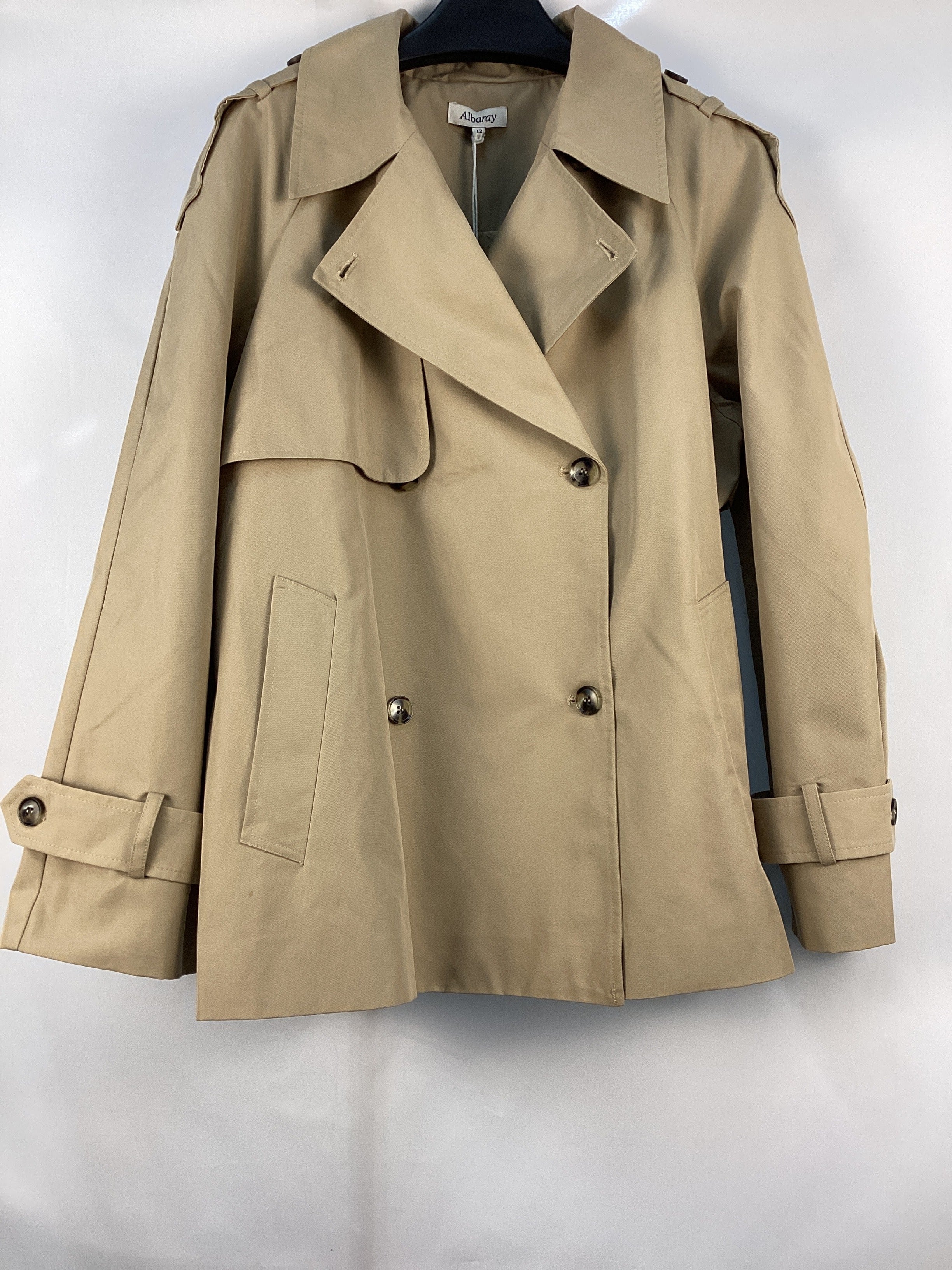Re-Loved Short Double Breasted Trench Coat - Size 12