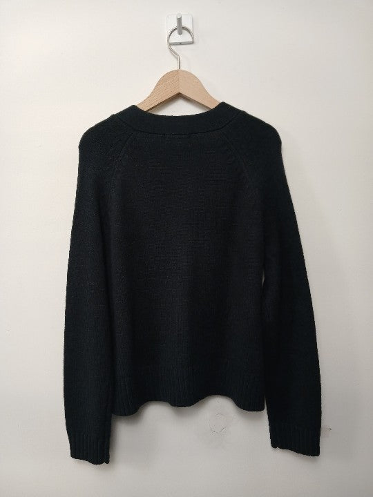 Re-Loved Black V Neck Cardigan - Size 10