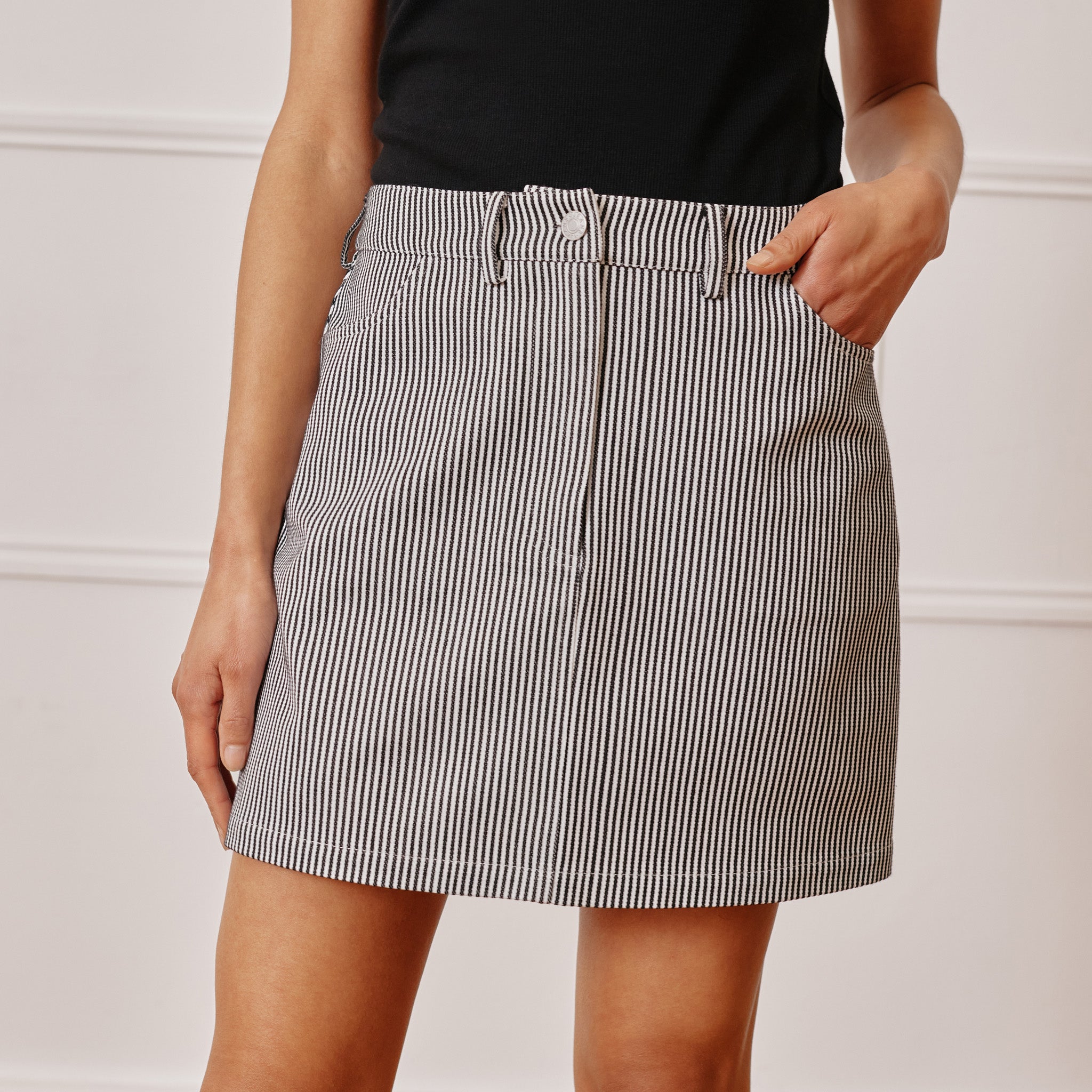 Ticking Stripe Short Skirt