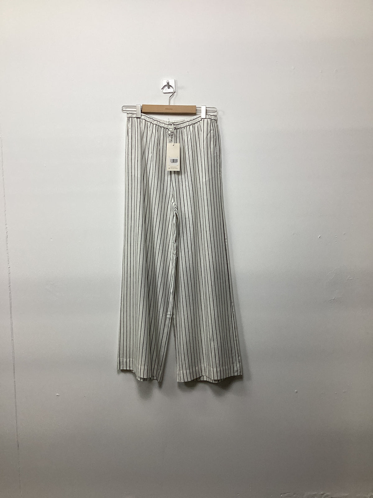 Re-Loved Stripe Linen Blend Drawstring Trousers - Size 10