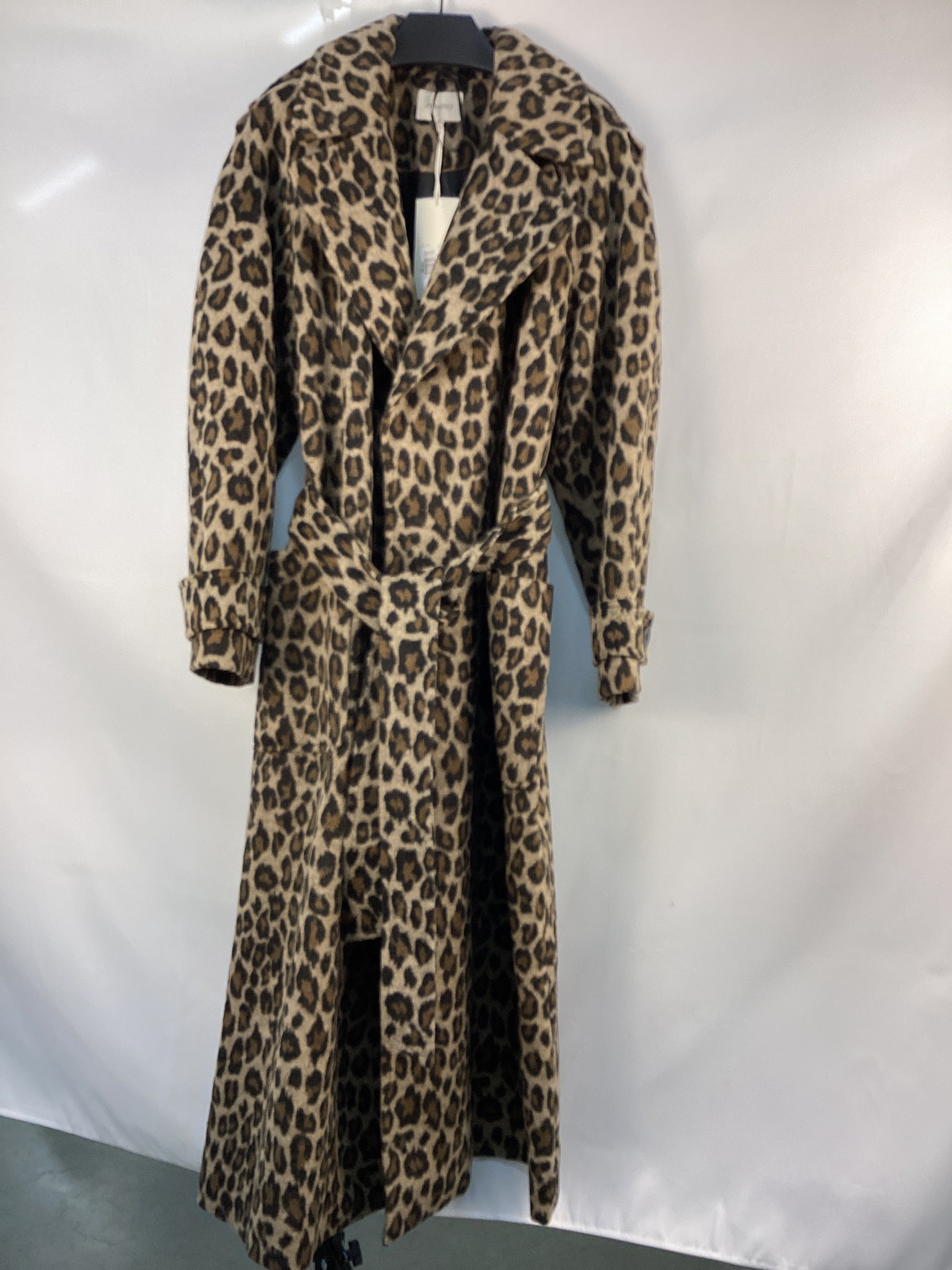 Re-Loved Animal Jacquard Belted Coat - Size 8