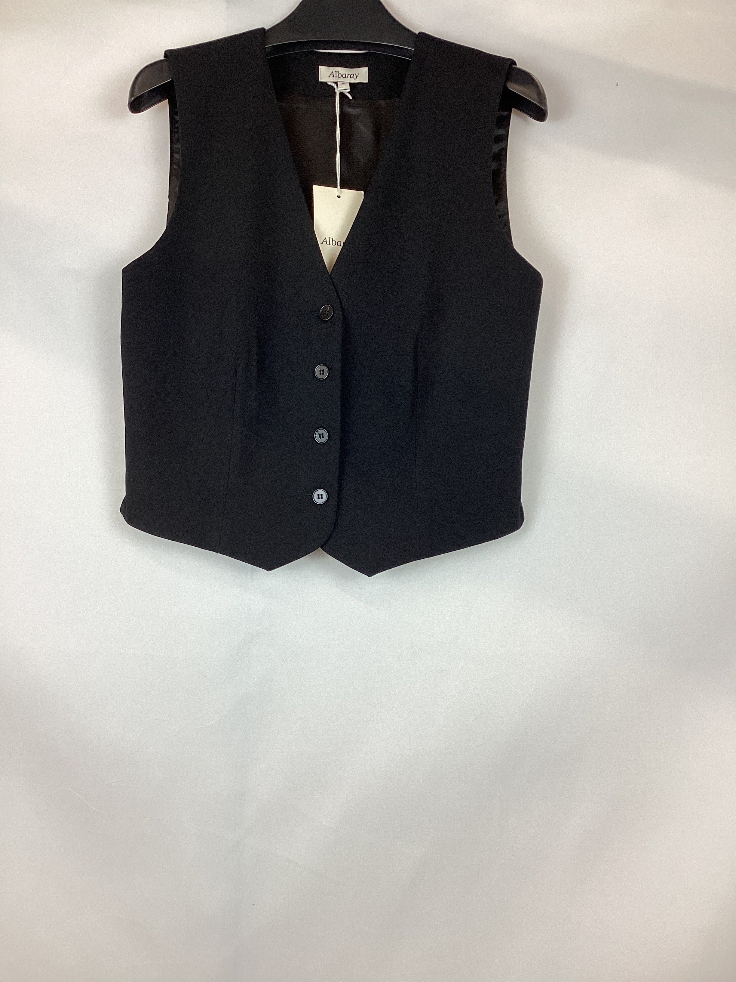 Re-Loved Black Tailored Waistcoat - Size 10