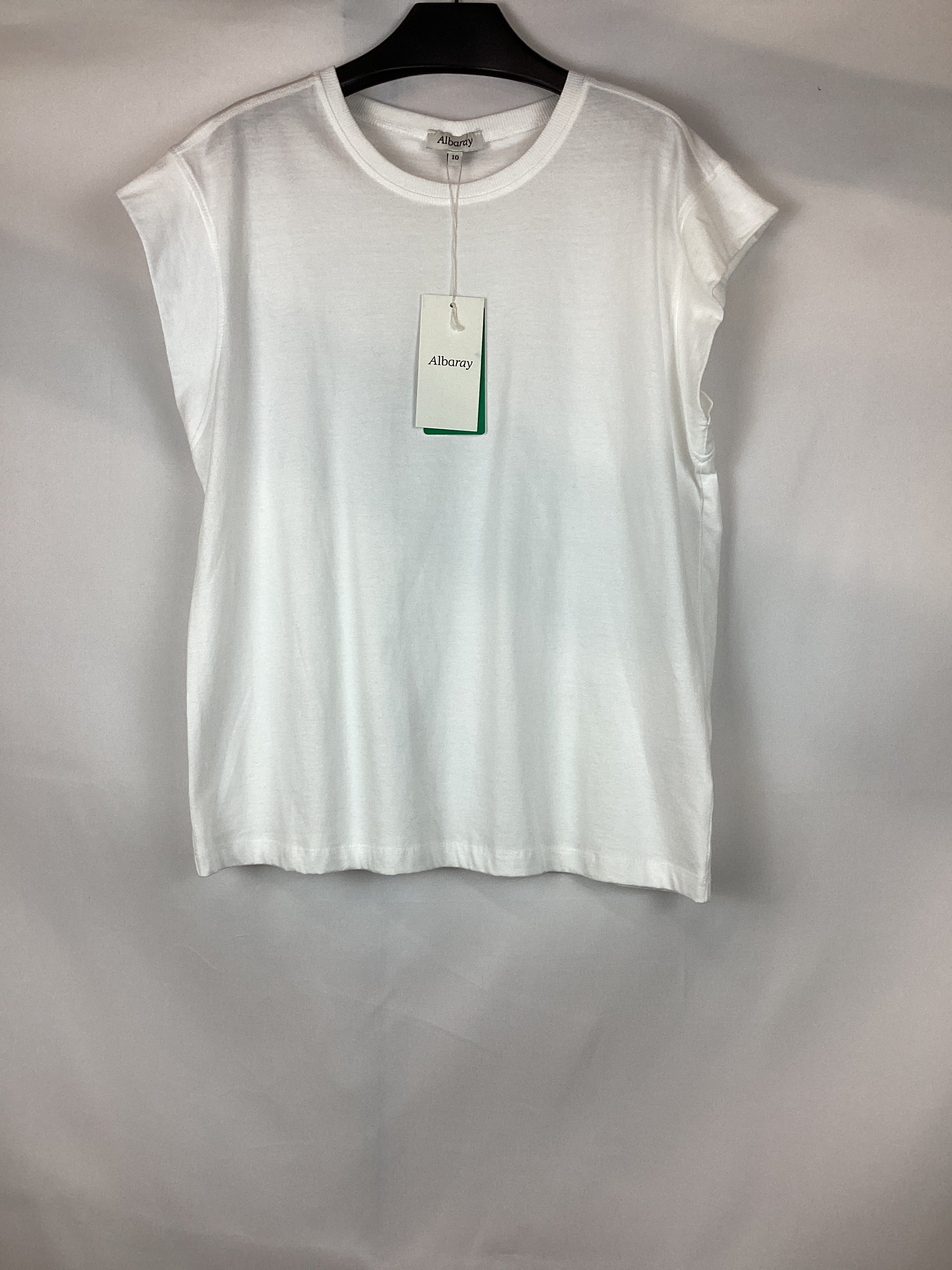 Re-Loved White Extended Shoulder Tee - Size 10