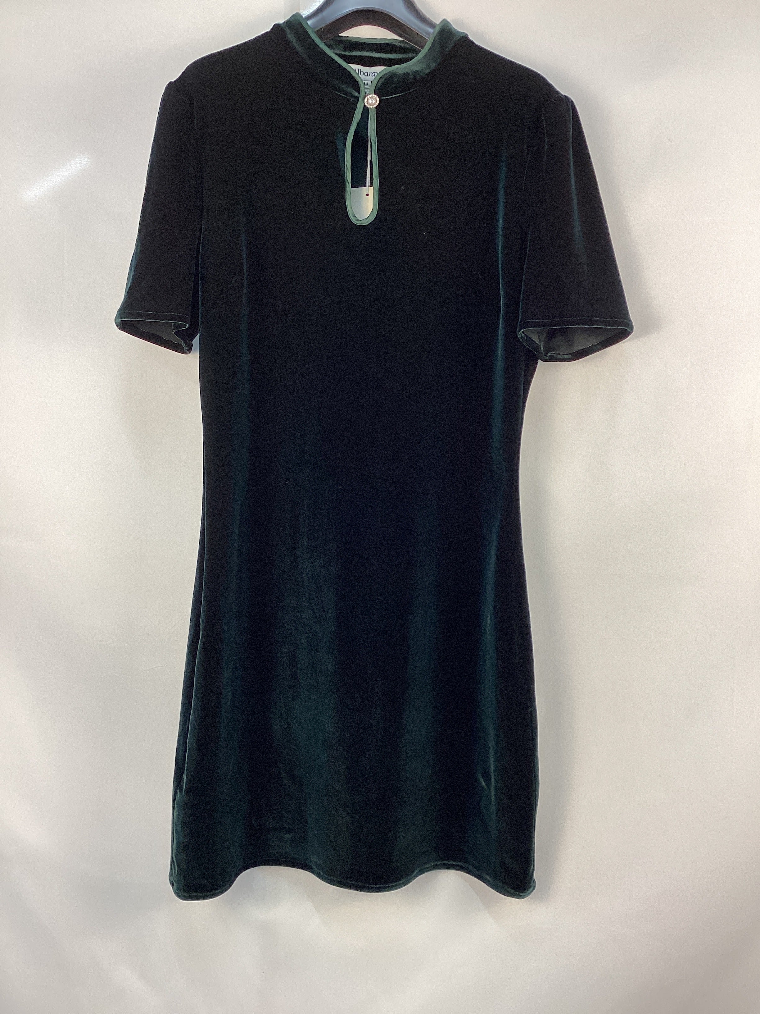 Re-Loved Velvet Mandarin Collar Dress - Size 14