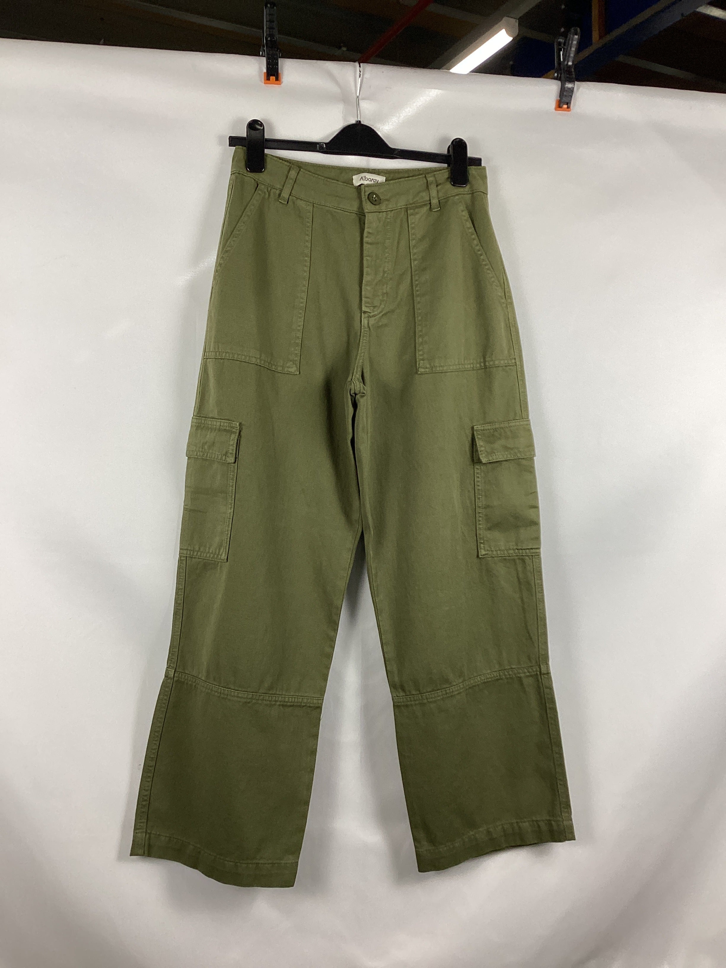 Re-Loved Green Utility Pocket Cargo Trousers - Size 10