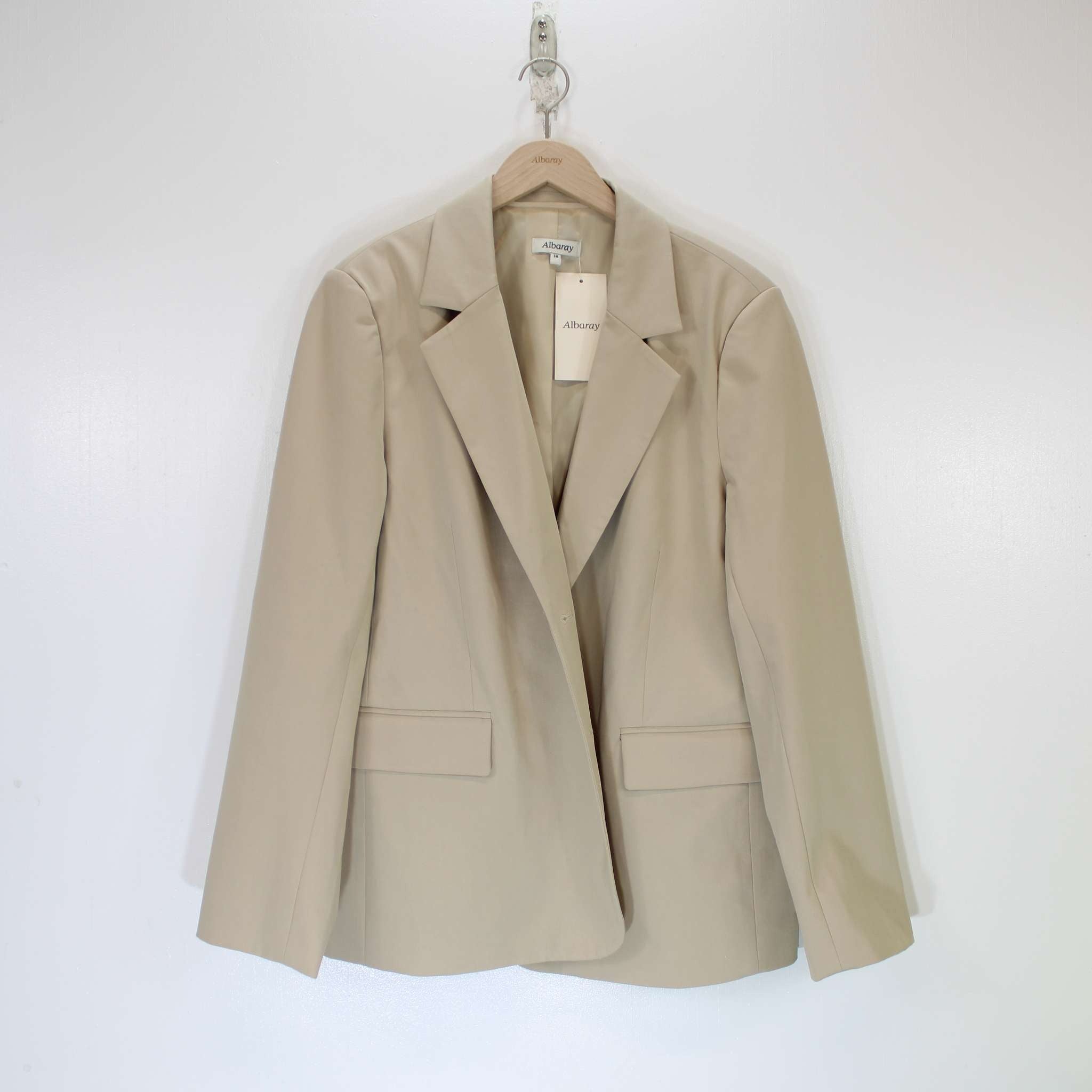 Re-Loved Stone Tailored Jacket Size 16