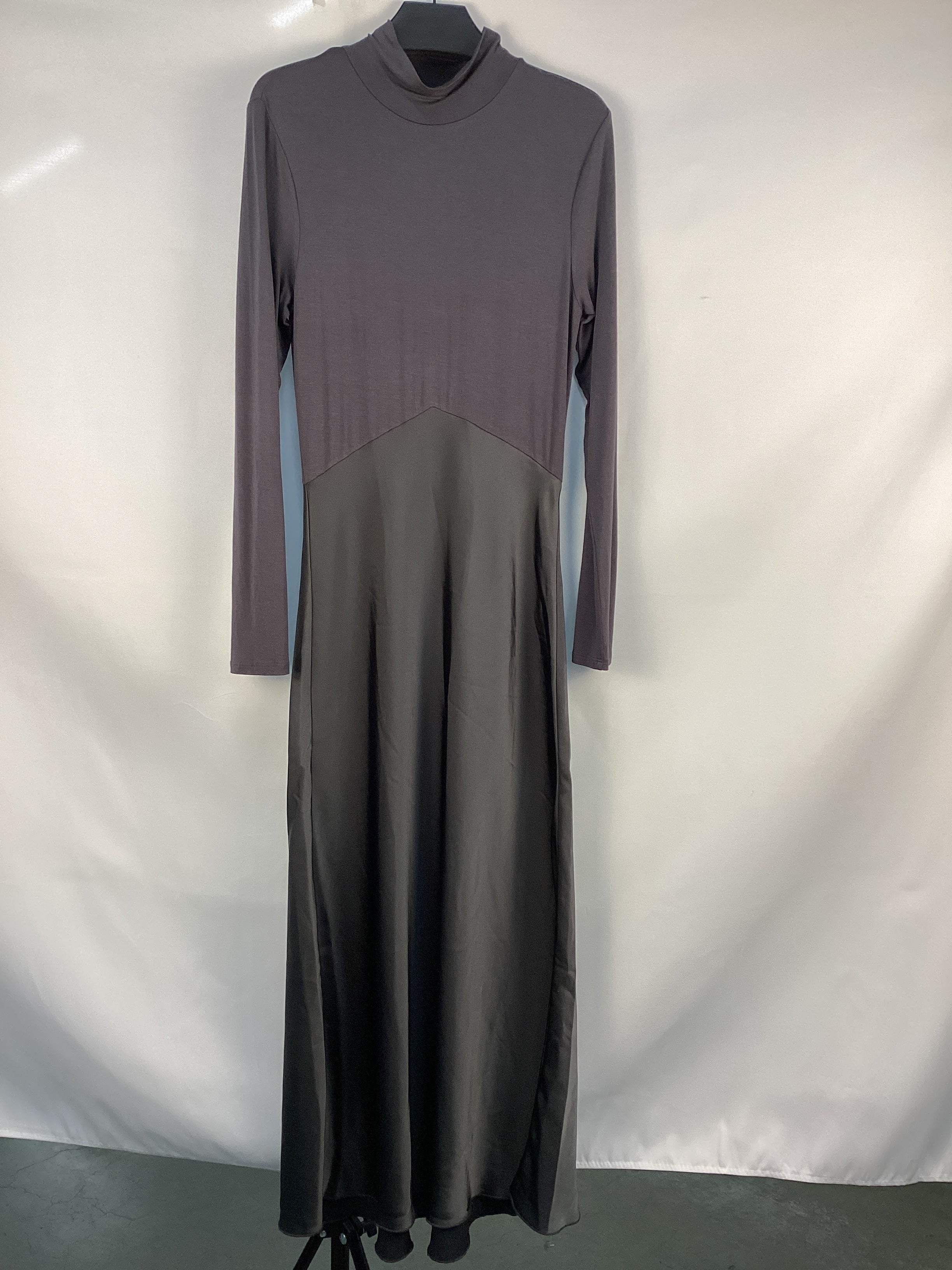 Re-Loved Turtle Neck Satin and Jersey Dress - Size 8