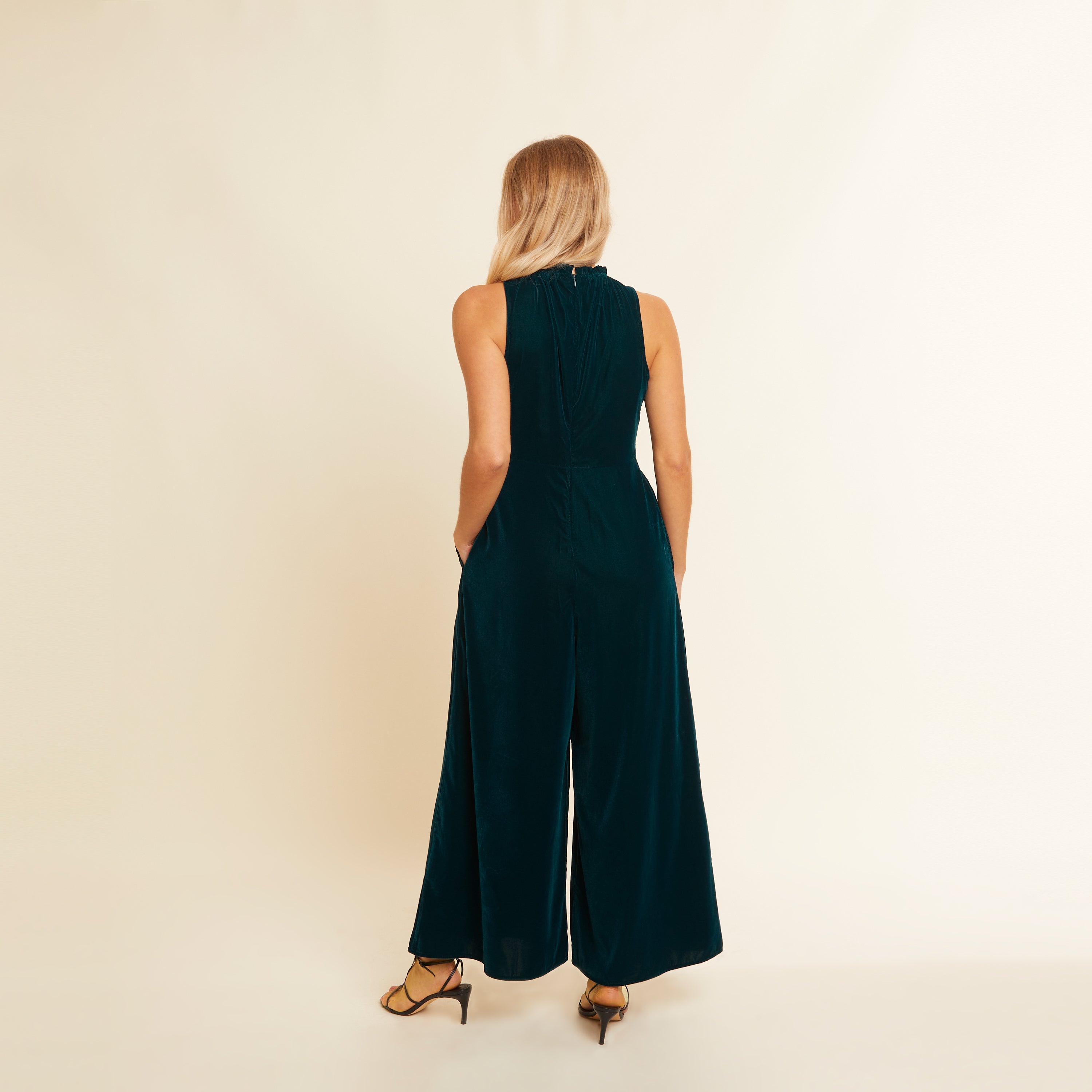 Forest Green Velvet Jumpsuit
