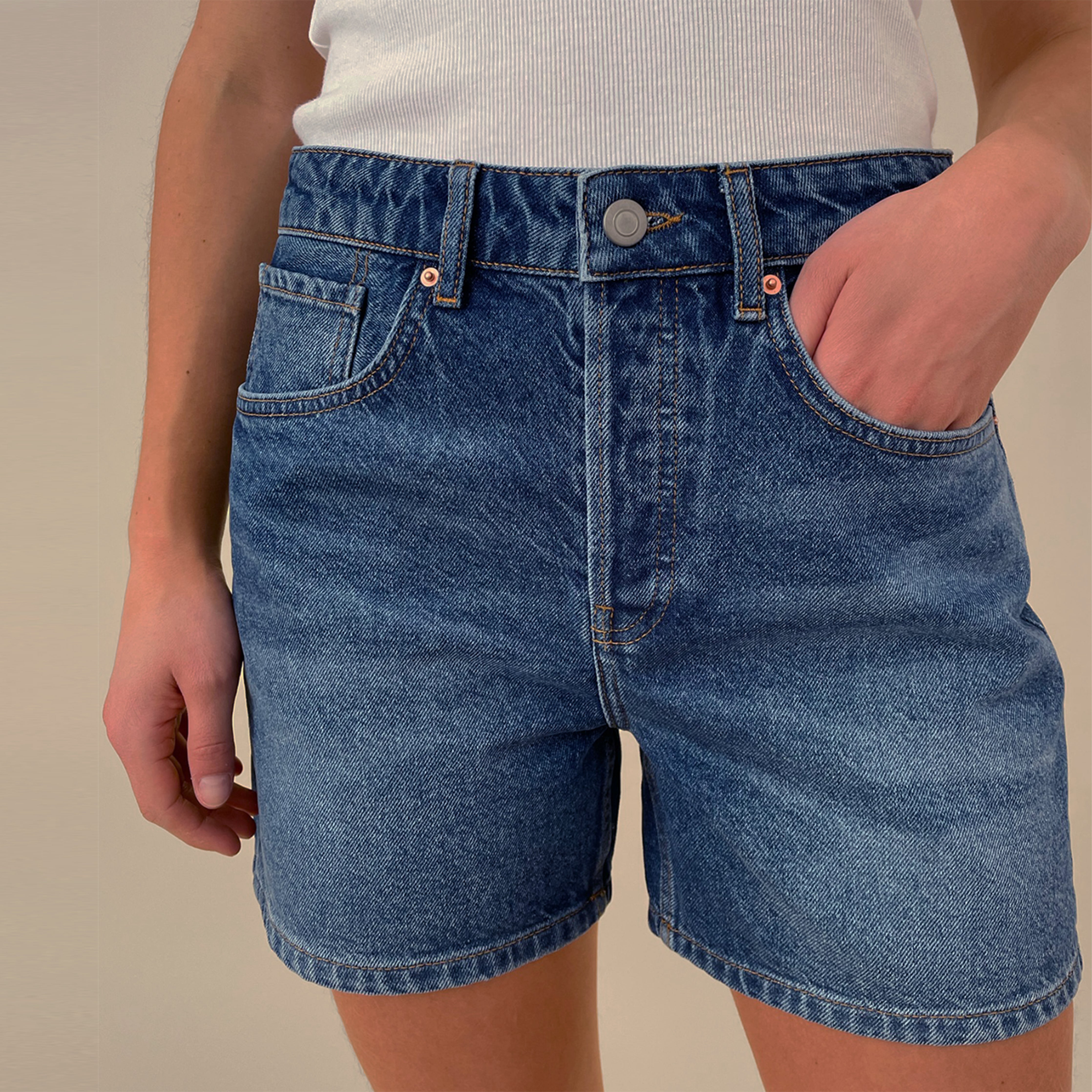 Organic Cotton Dark Wash Denim Shorts