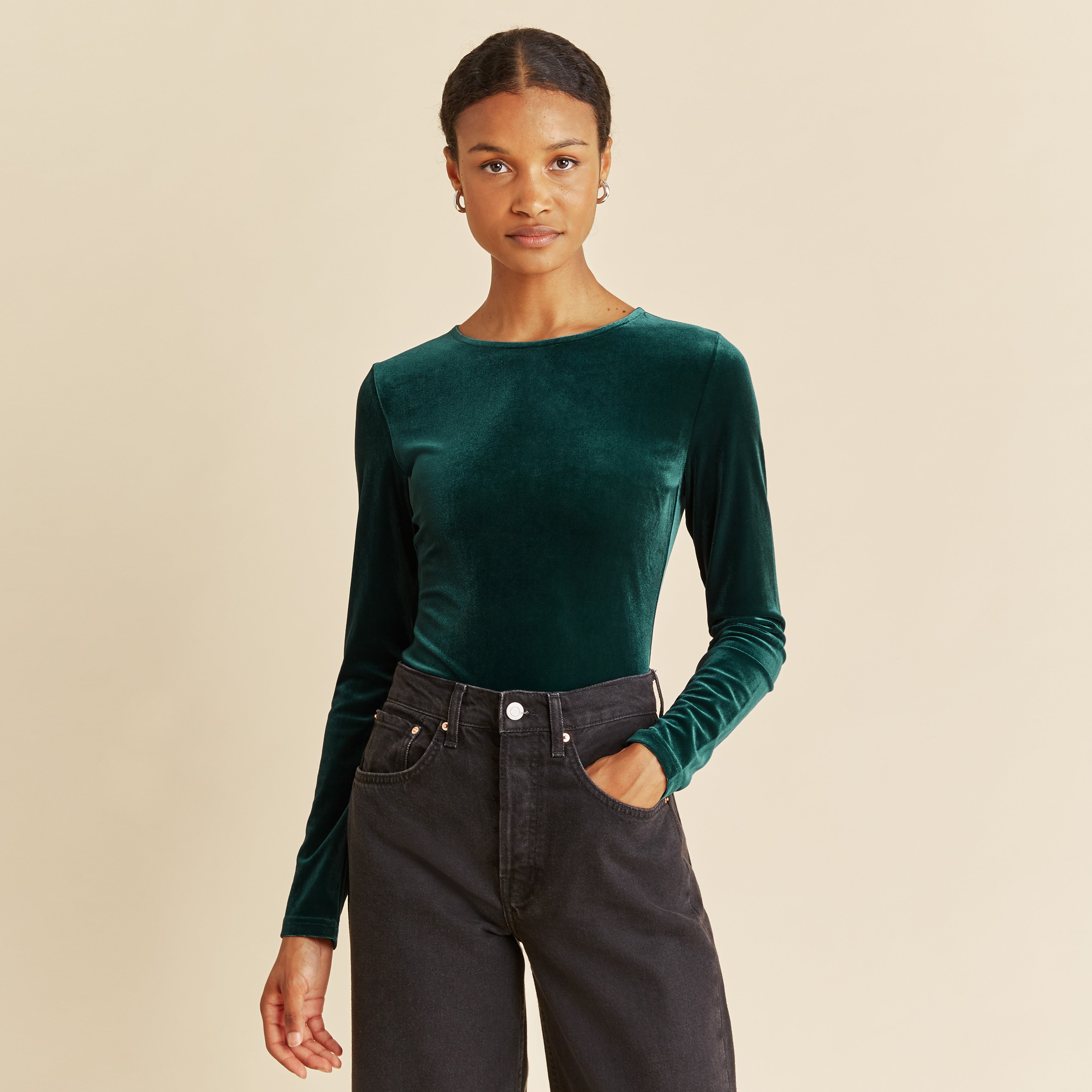 Green Velvet Top