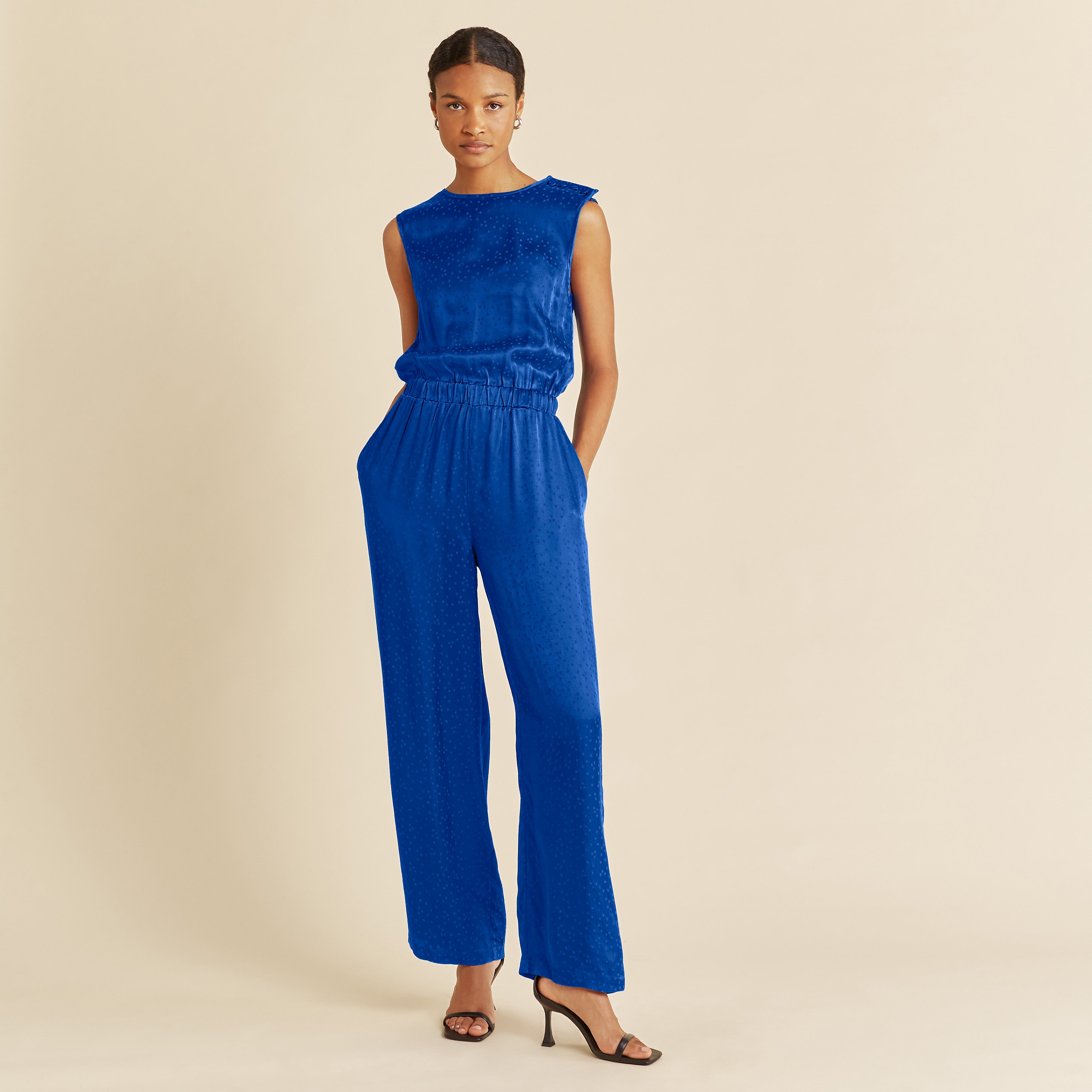 Blue Star Jacquard Jumpsuit
