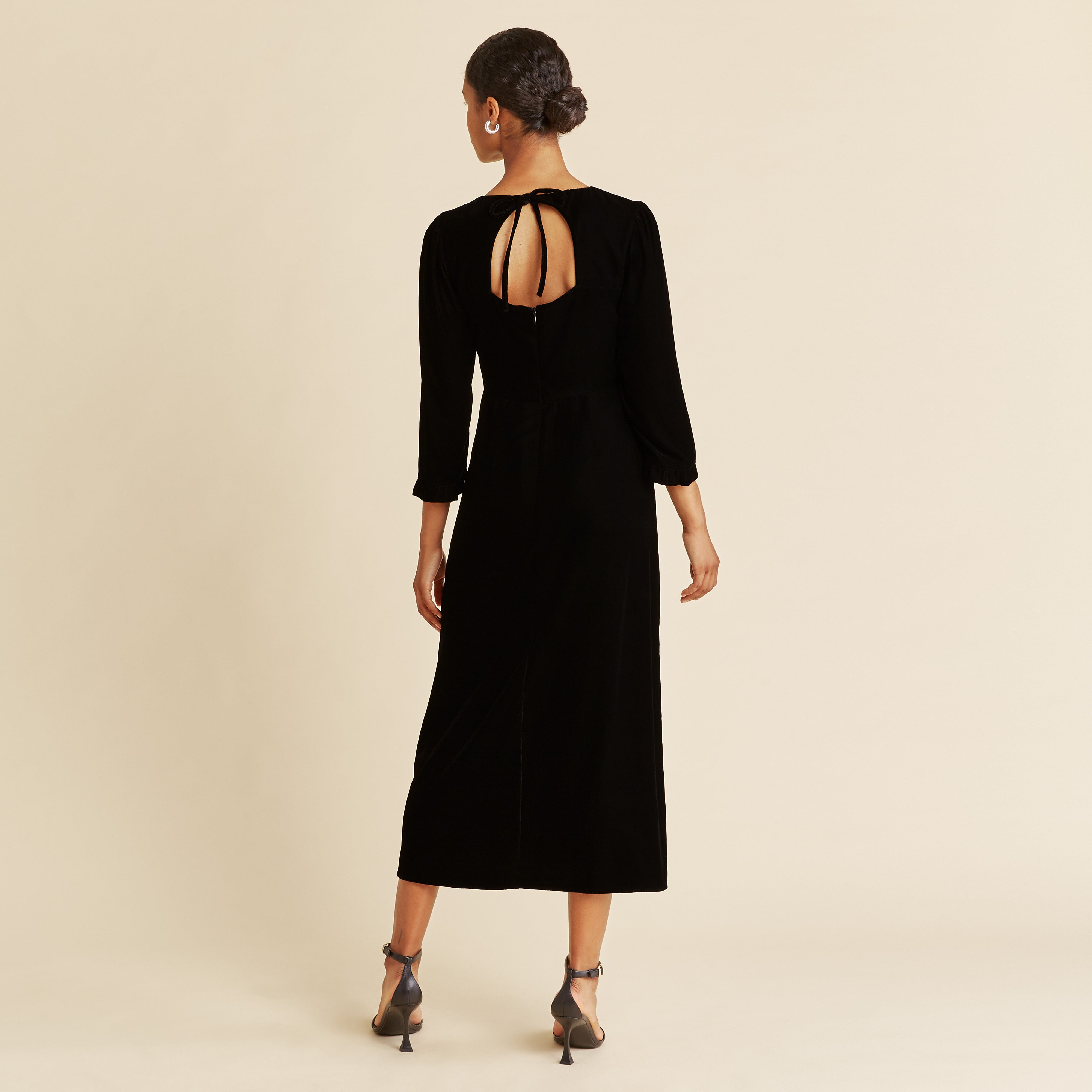 Black Velvet Midi Dress