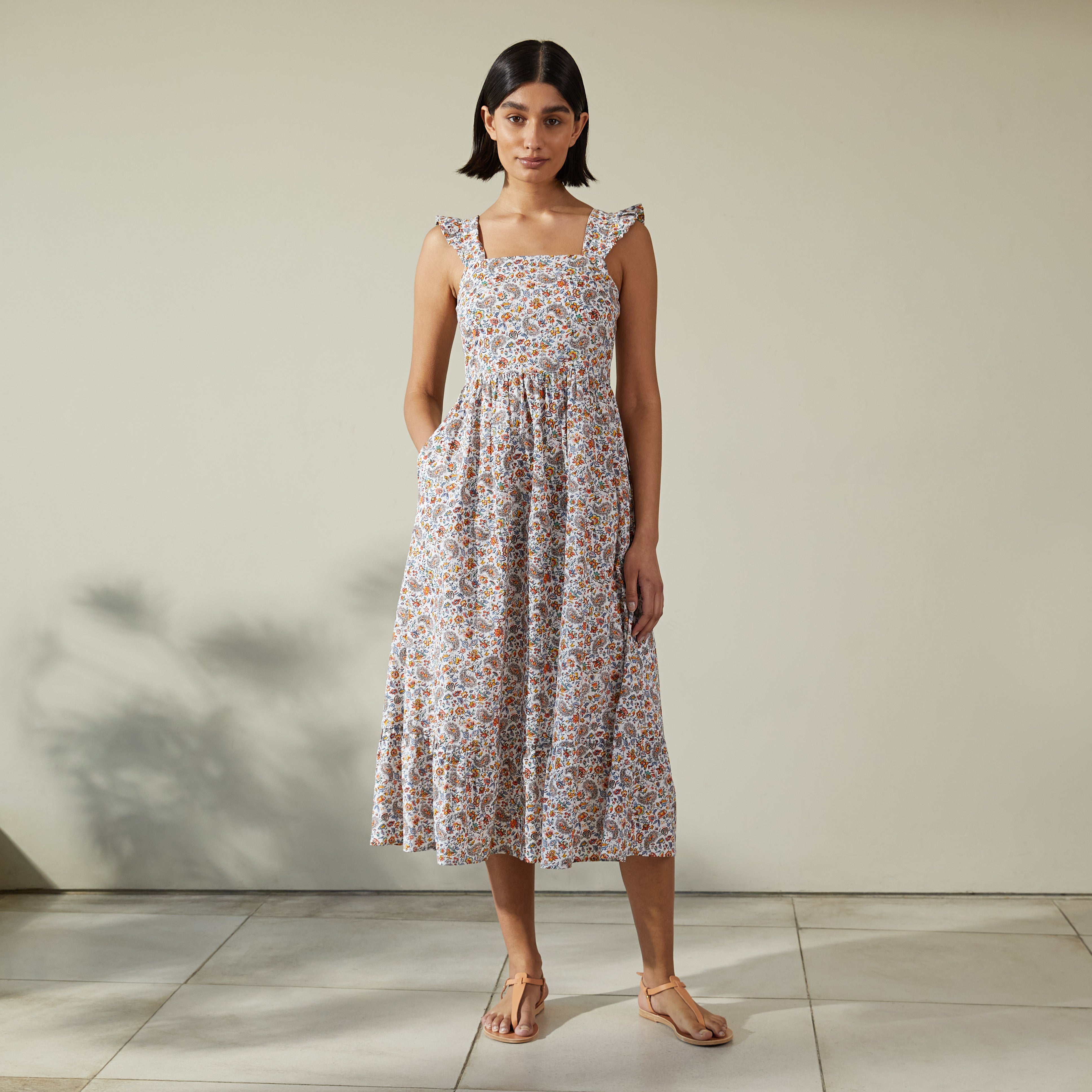 Paisley Print Apron Dress