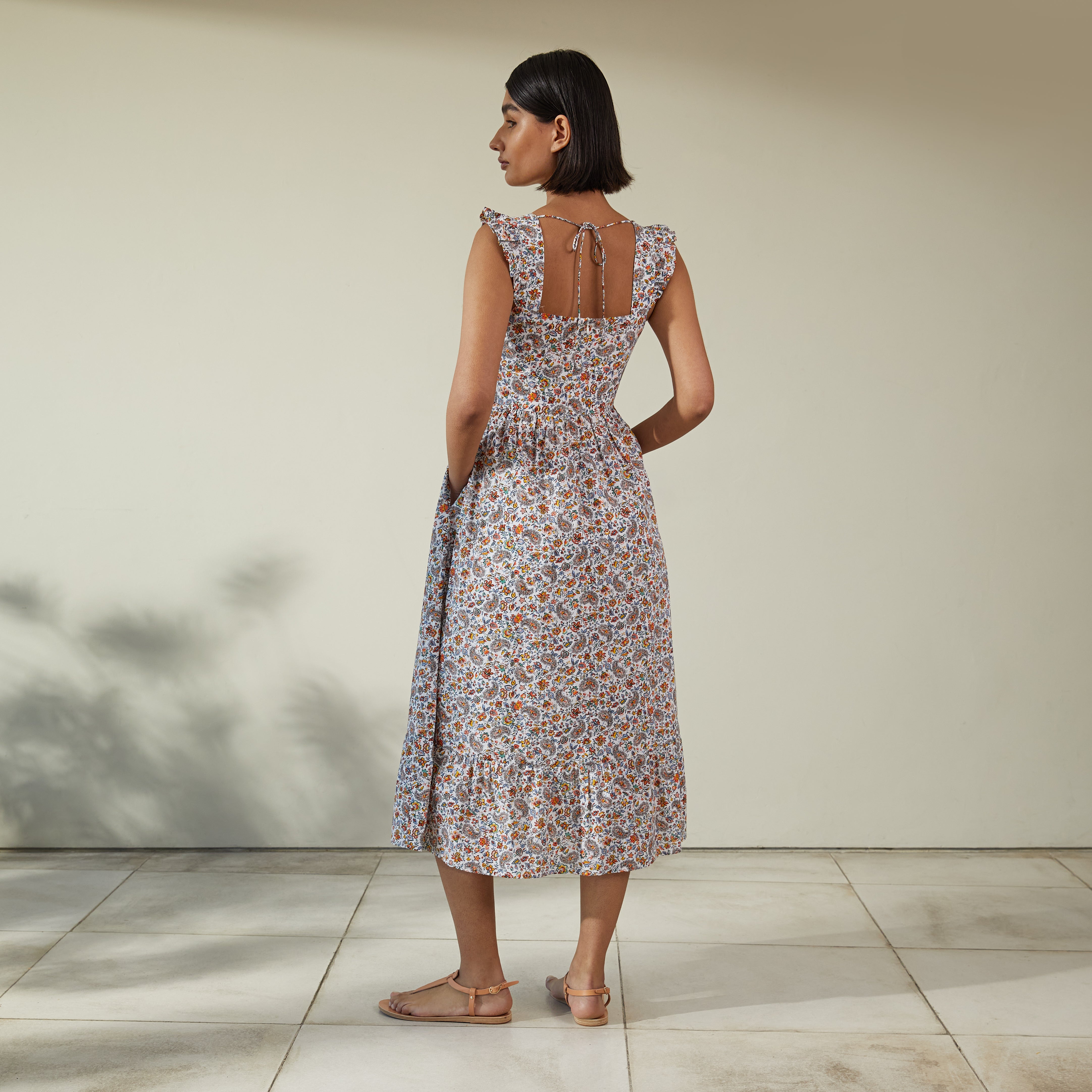 Paisley Print Apron Dress