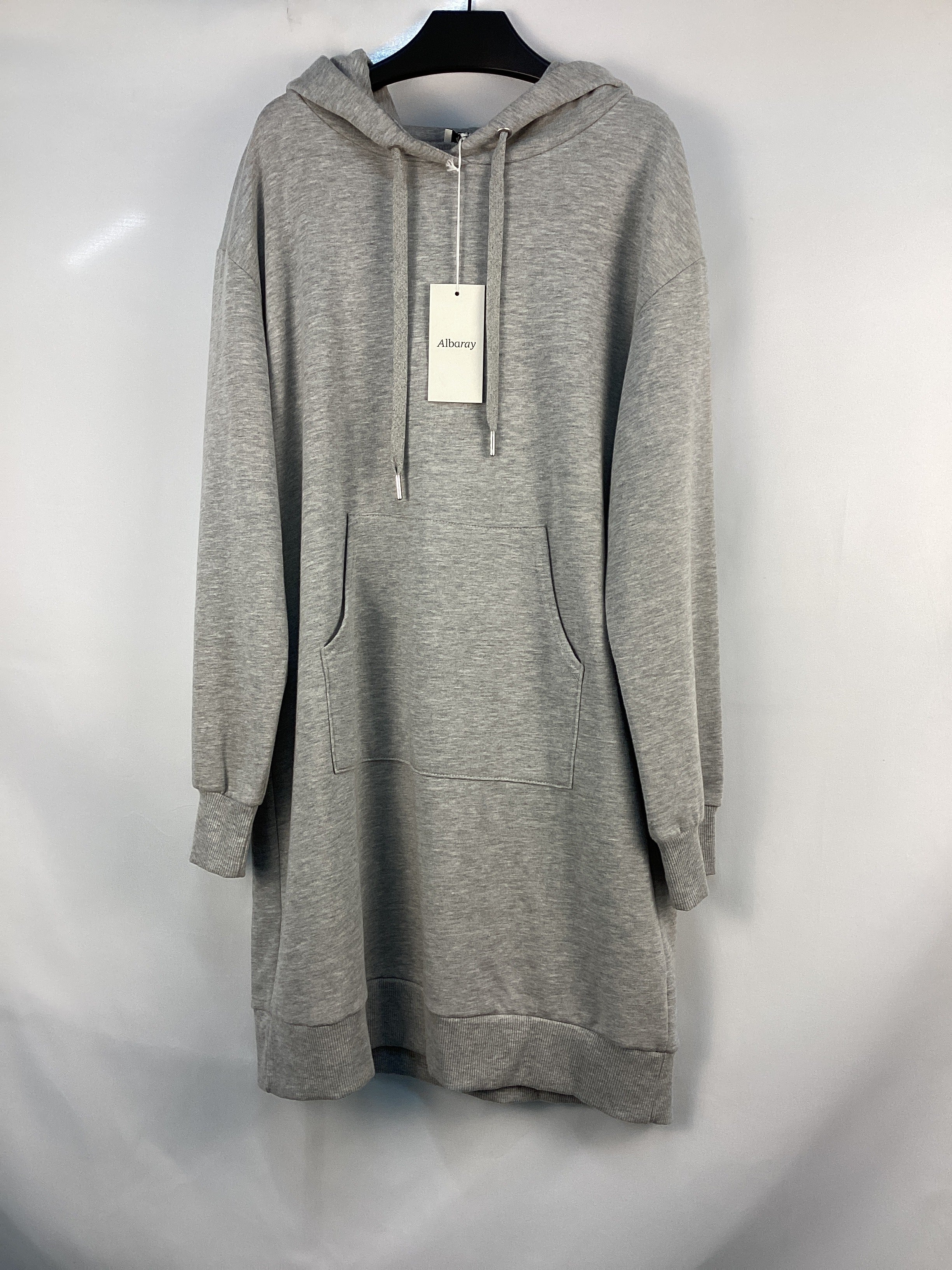 Re-Loved Grey Kangaroo Pocket Sweat Dress - Size 14