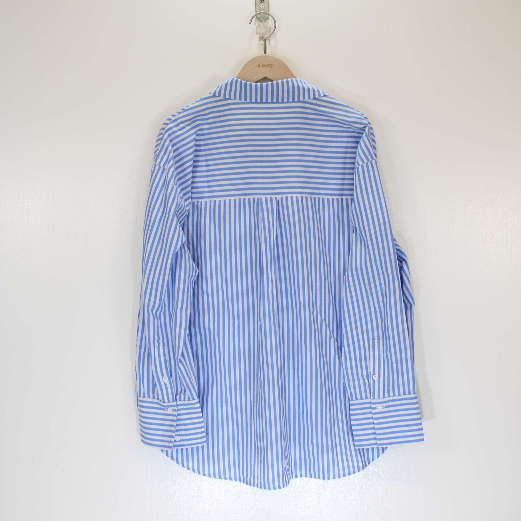 Re-Loved Blue White Stripe Organic Cotton Shirt Size 12