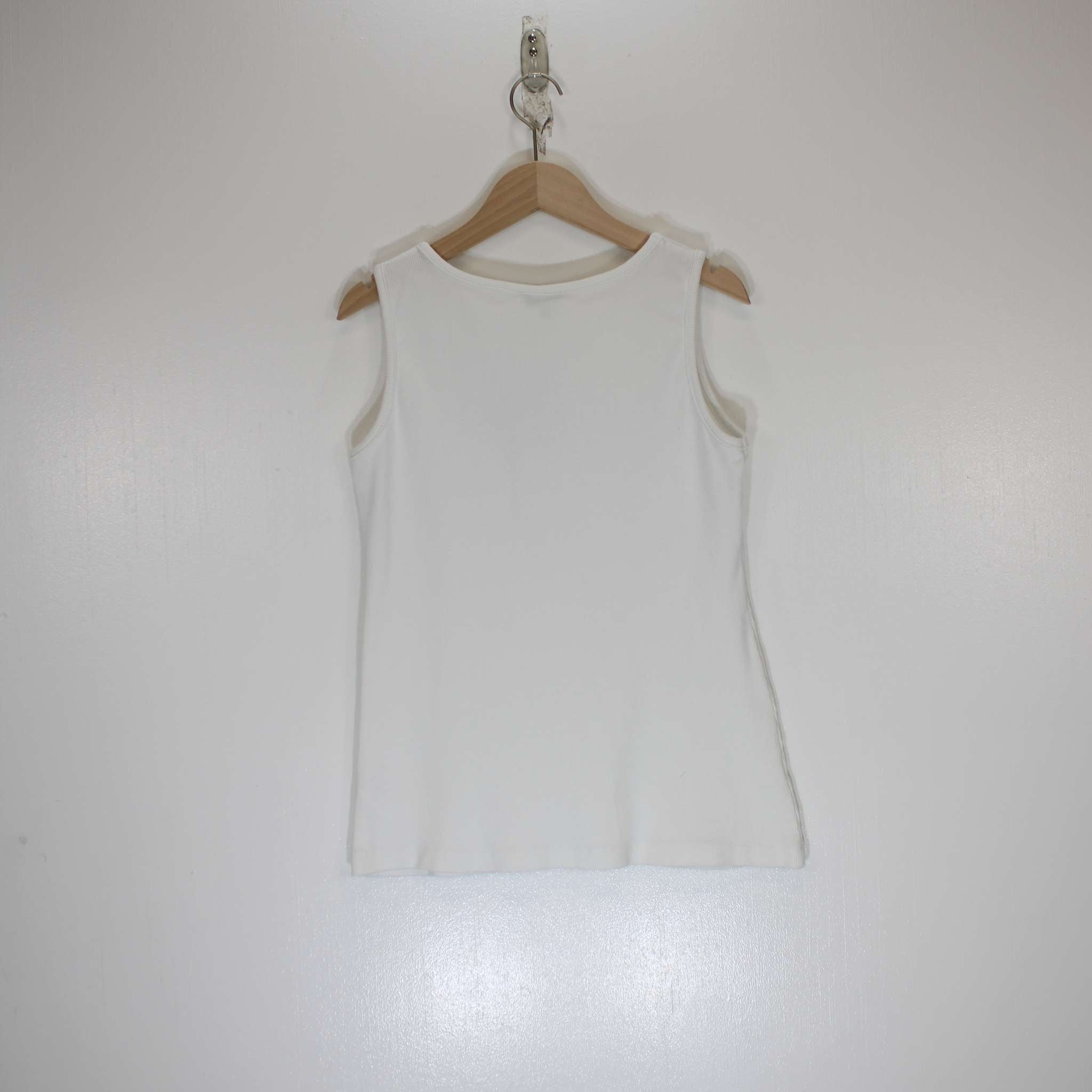 Re-Loved White Rib Racer Vest Size 14