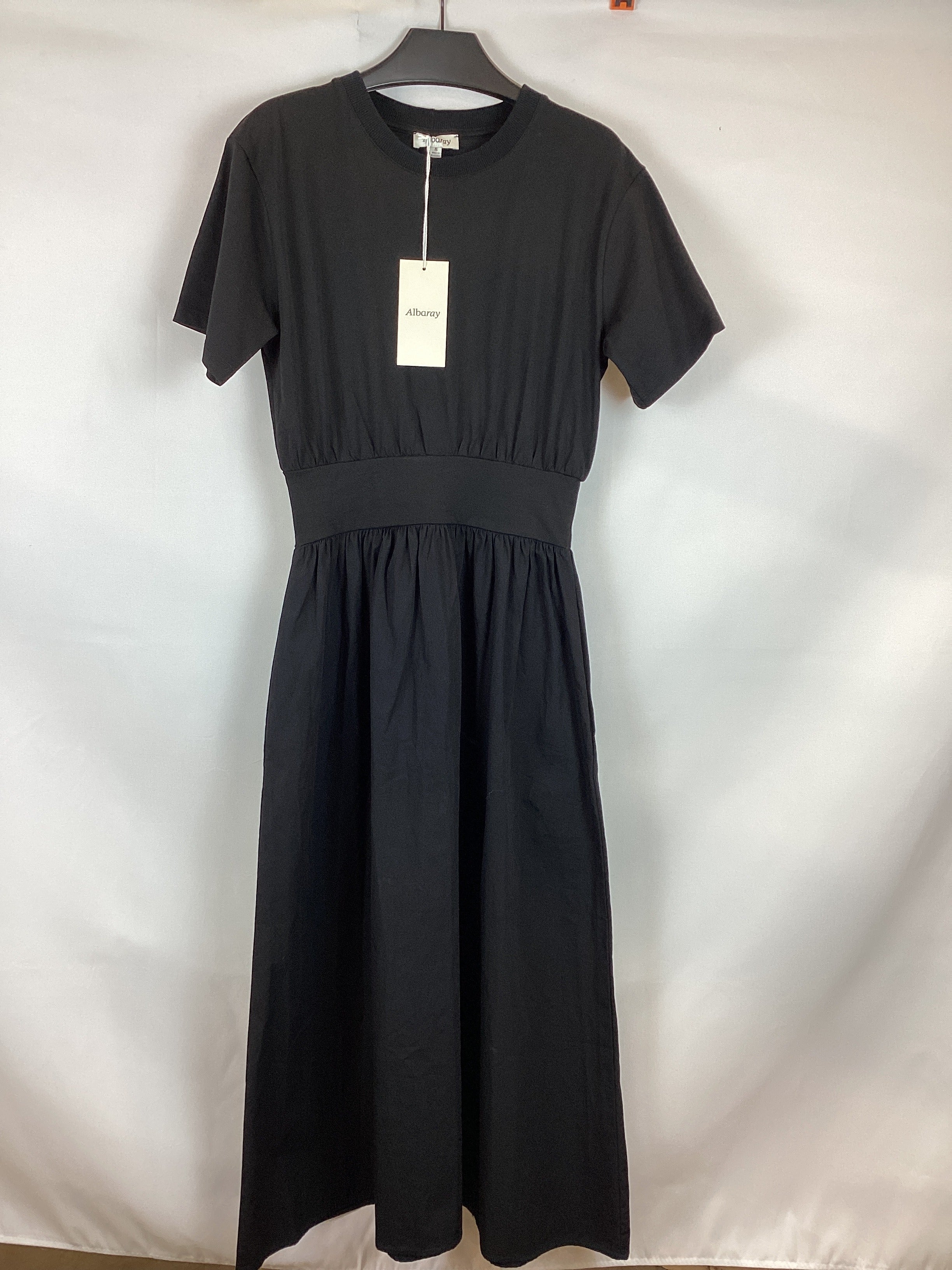 Re-Loved Woven and Jersey T Shirt Dress - Size 8