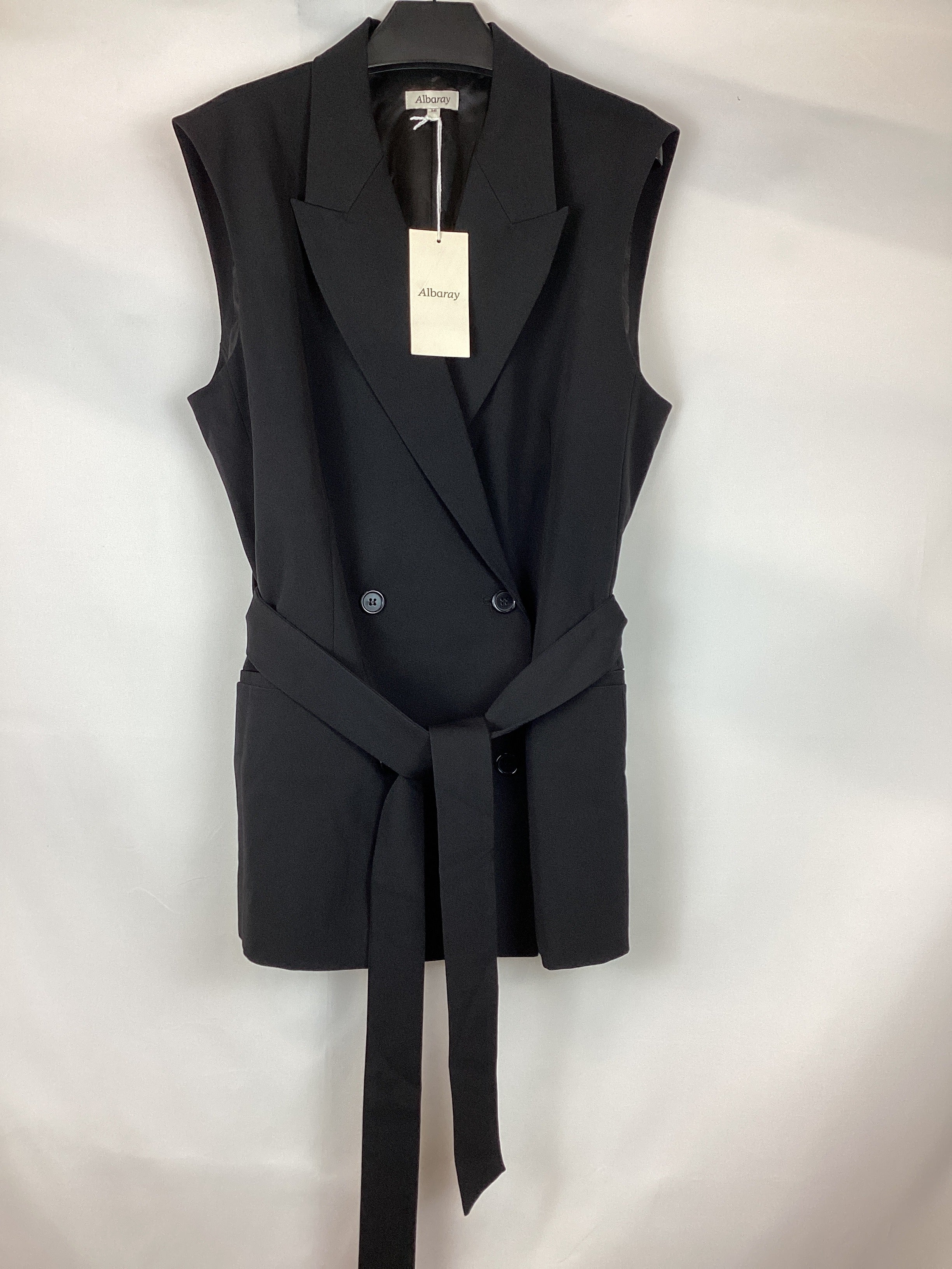 Re-Loved Black Tailored Sleeveless Jacket - Size 16