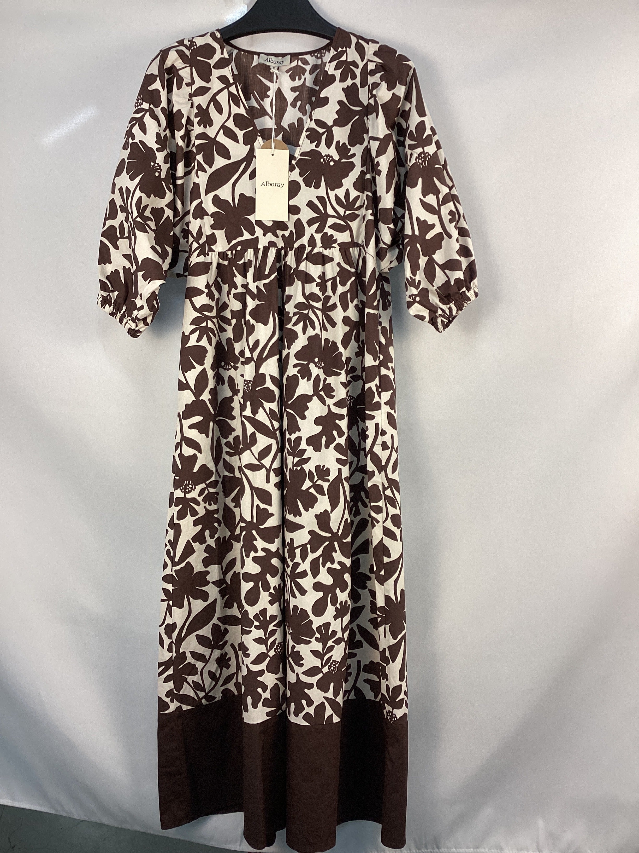 Re-Loved Cut Out Floral V Neck Dress - Size 8