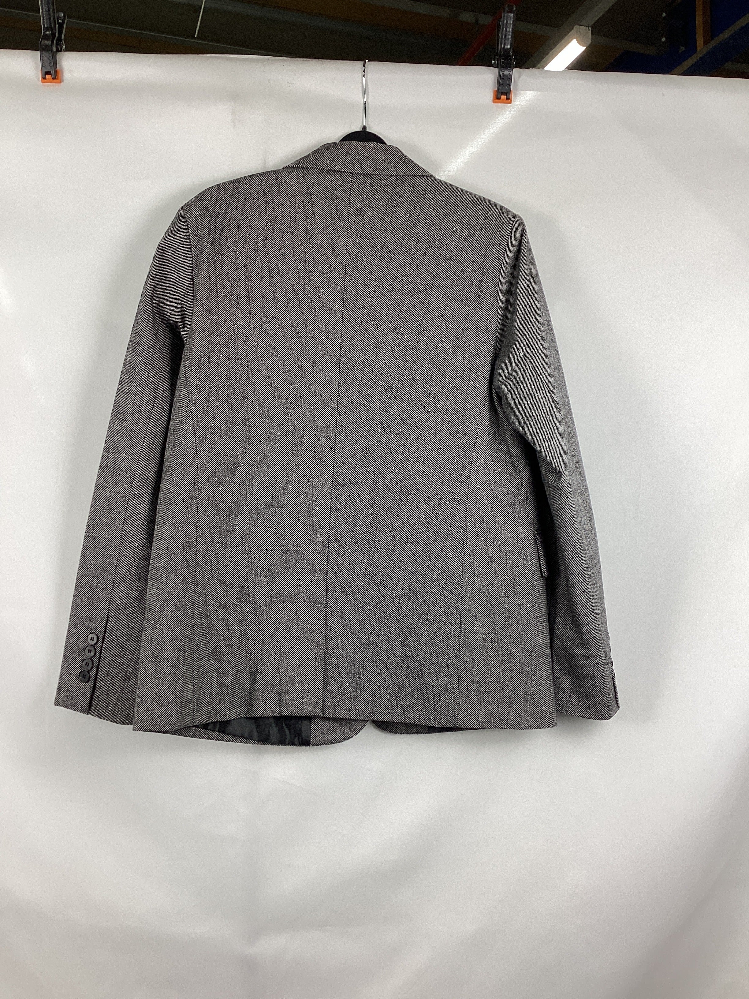 Re-Loved Grey Wool Mix Tailored Blazer - Size 10