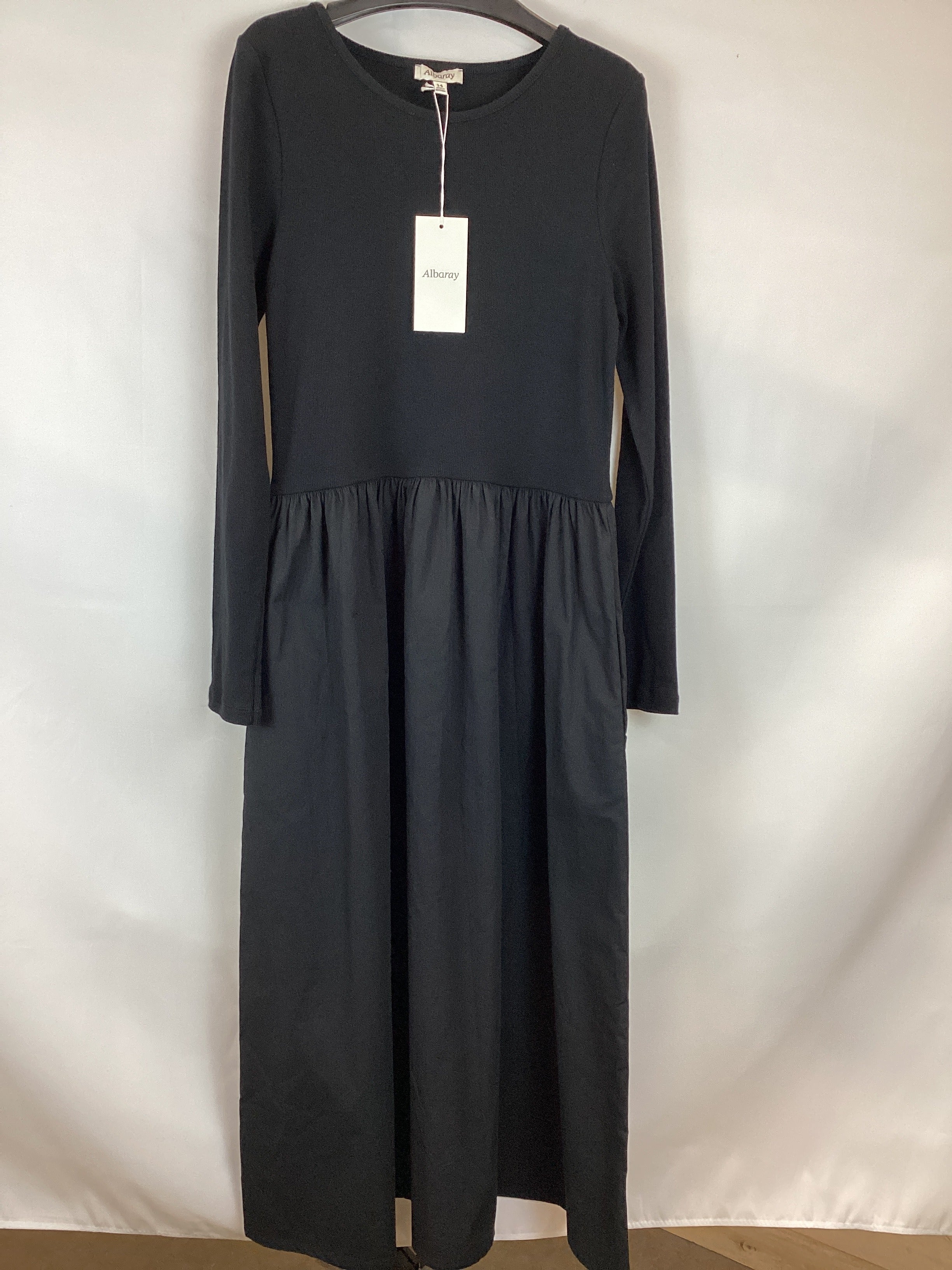 Re-Loved Long Sleeved Woven Mix Dress - Size 14