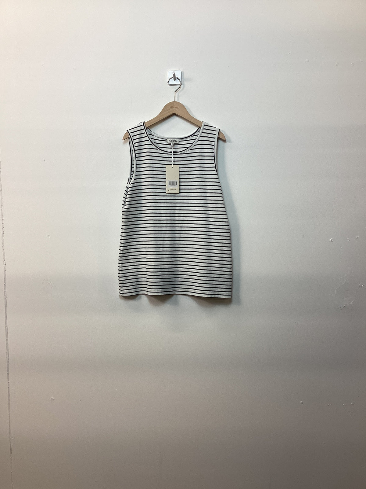 Re-Loved Rib Racer Vest Navy Stripe - Size 18