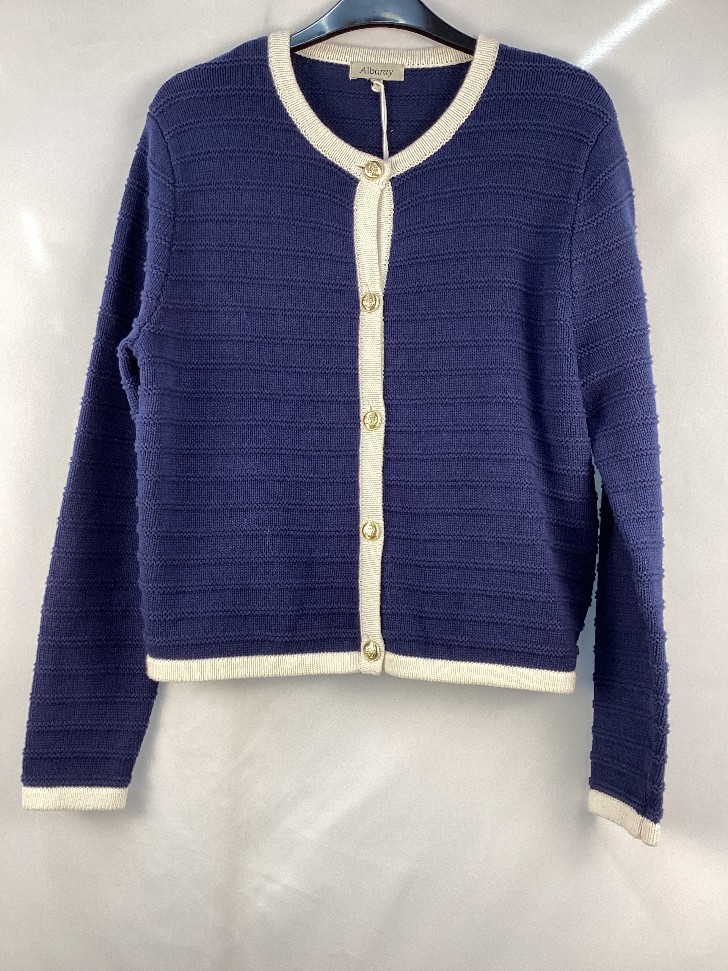 Re-Loved Knitted Contrast Trim Jacket - Size 10