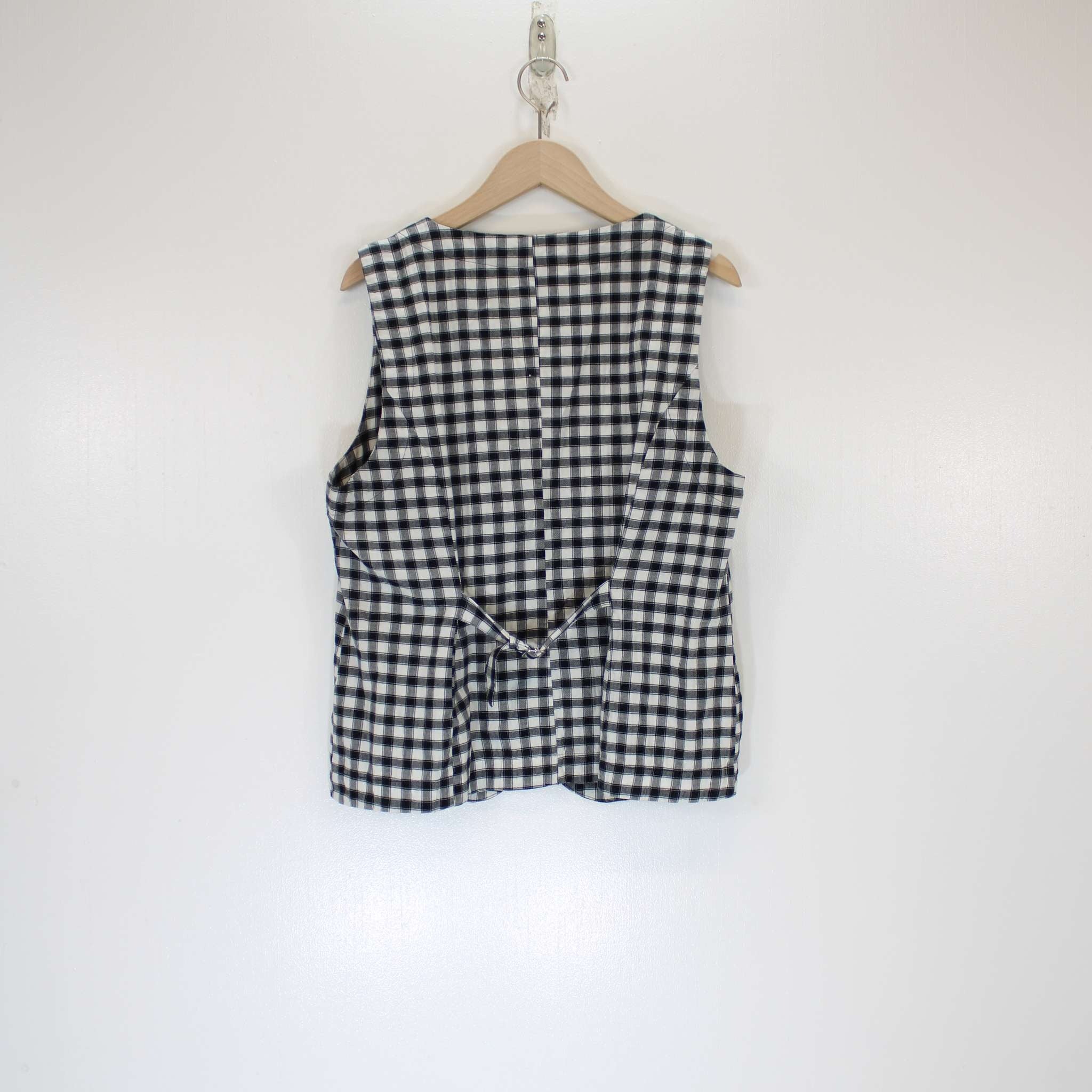 Re-Loved Black & White Gingham Waistcoat Size 12