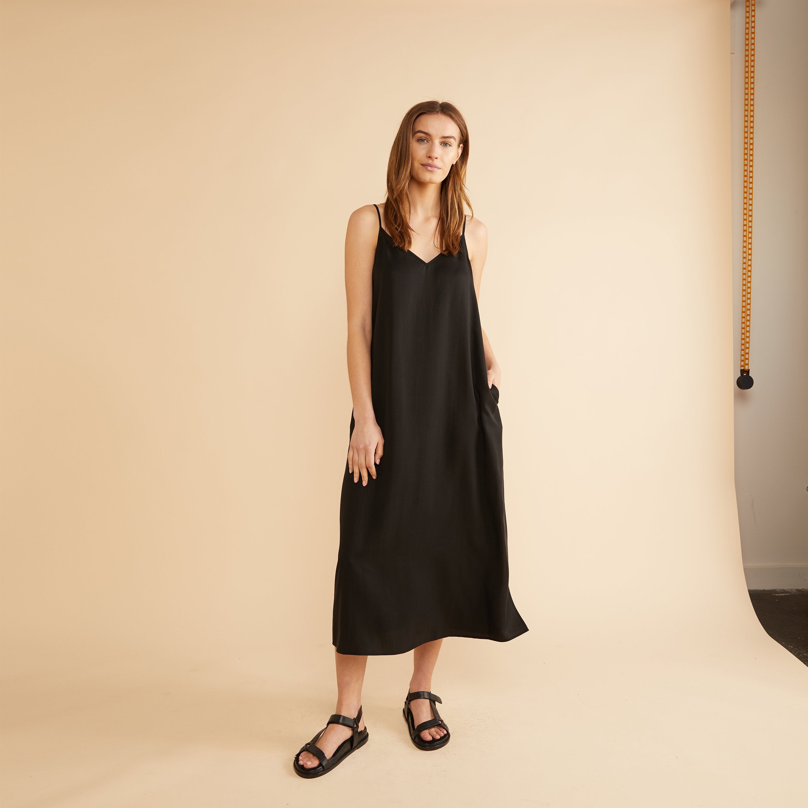 Re-Loved Black Cami Maxi Dress Size 12