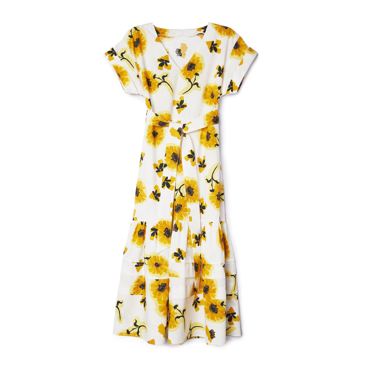 Re-Loved Sunflower Tiered Midi Dress Size 12