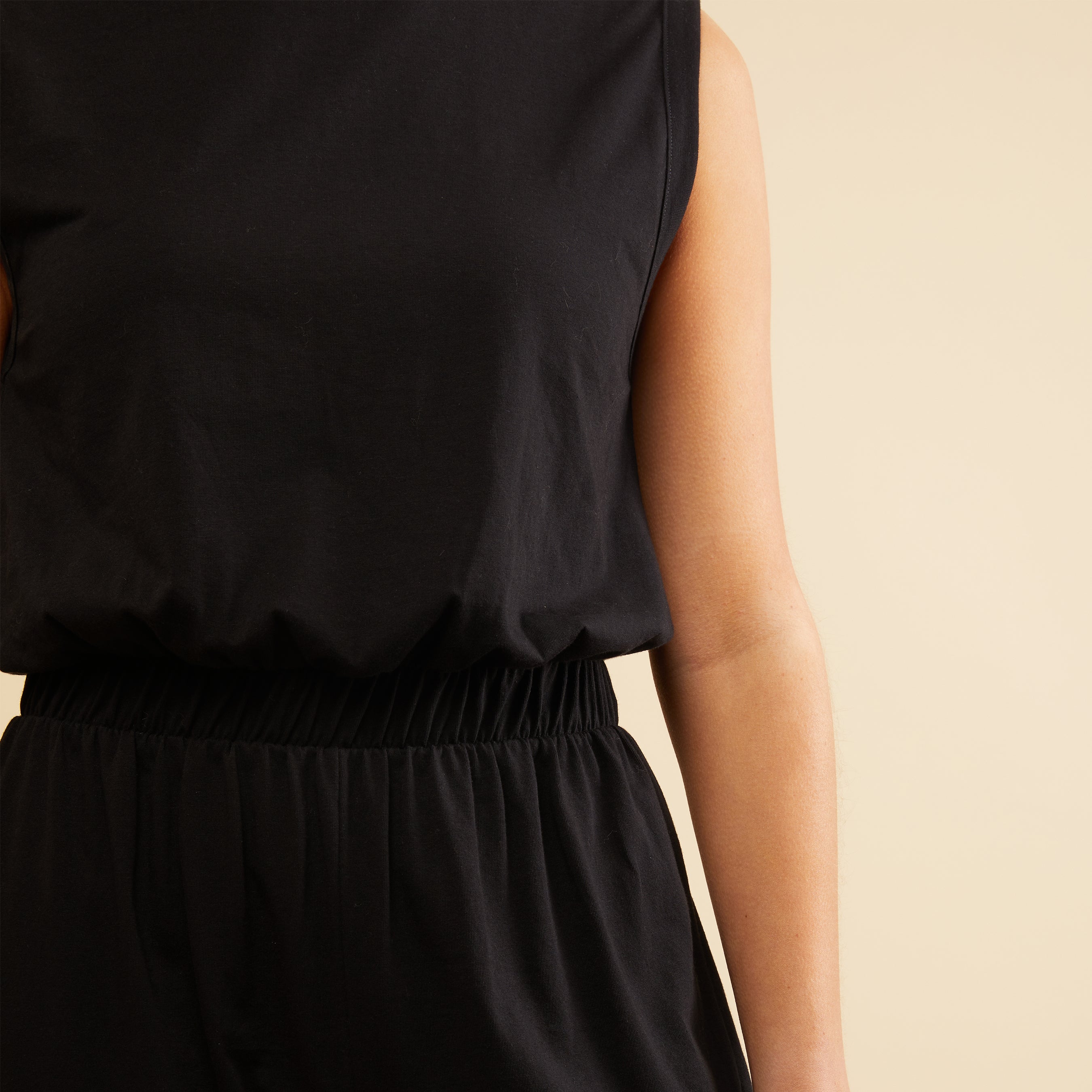 Re-Loved  Organic Cotton Black Tank Jumpsuit - Size 18