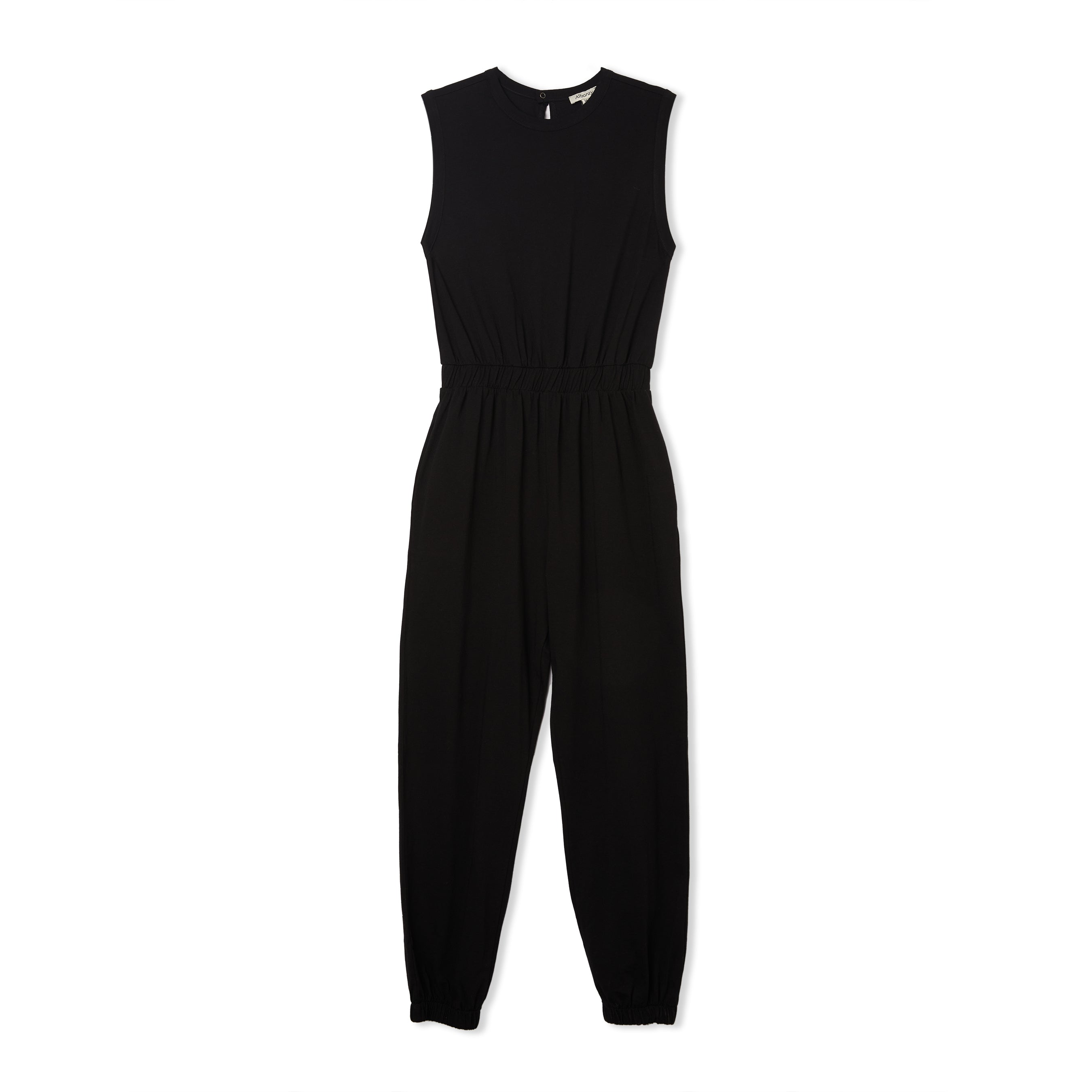 Re-Loved  Organic Cotton Black Tank Jumpsuit - Size 18