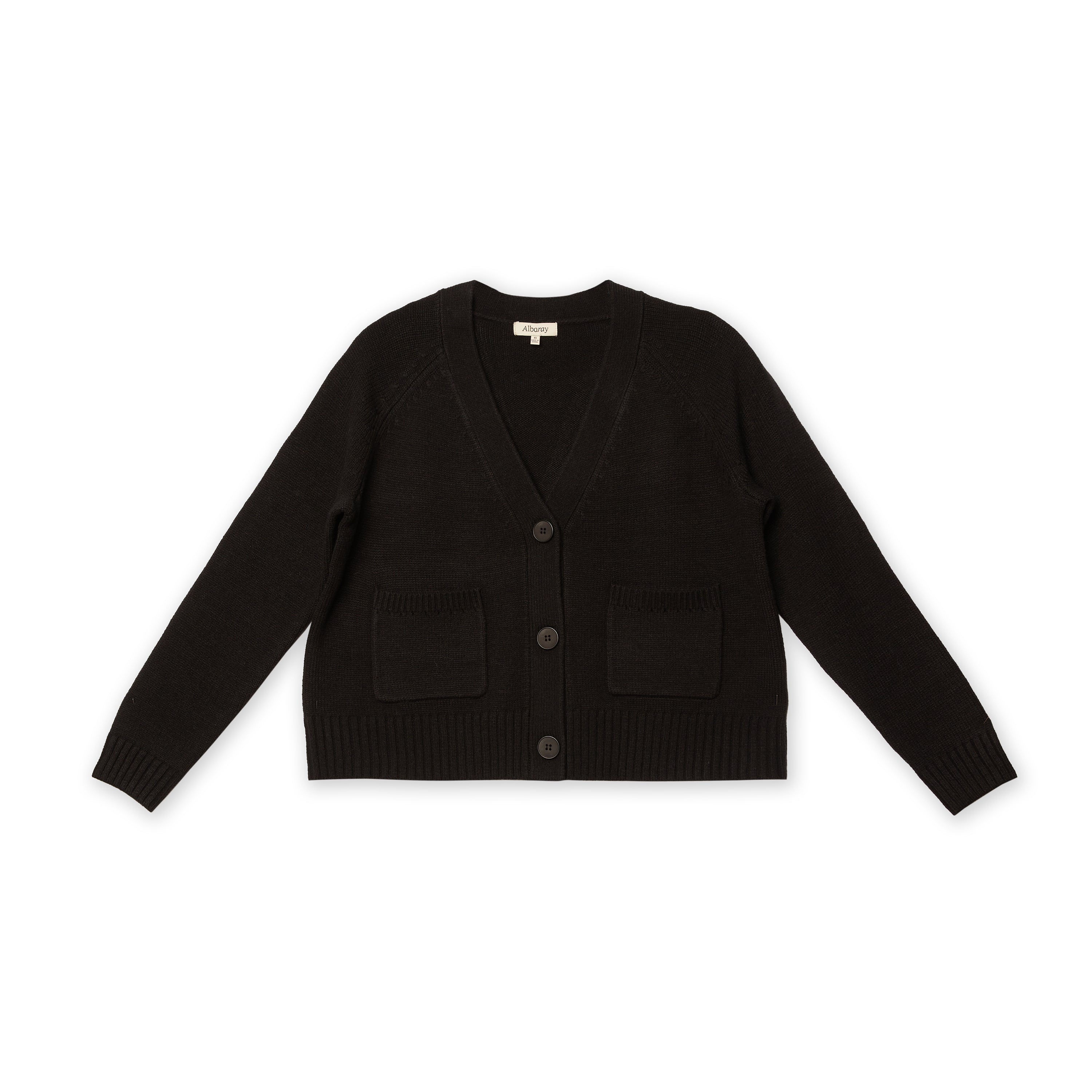 Re-Loved Black Relaxed V Neck Cardigan Size 16