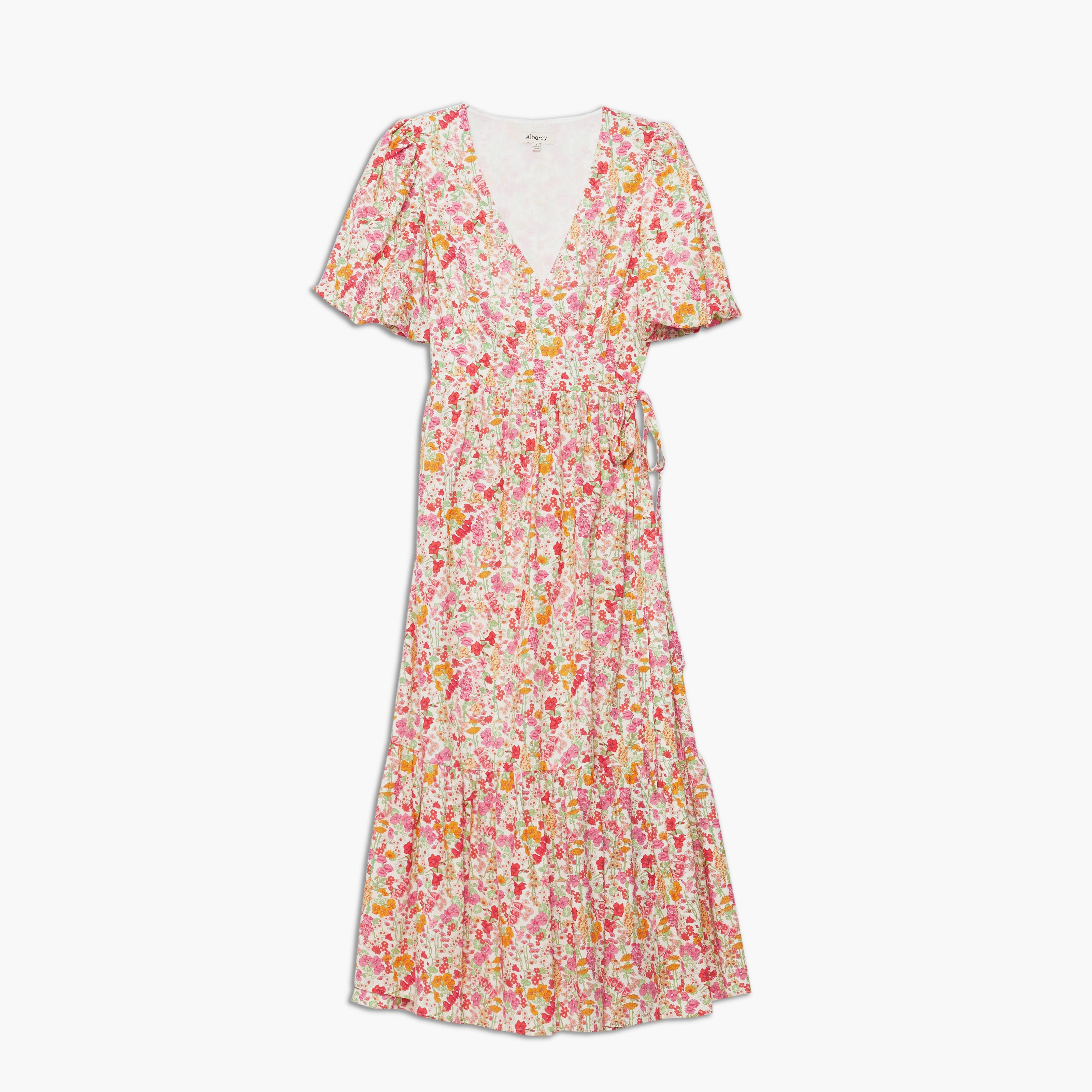 Re-Loved Organic Cotton Delicate Floral Wrap Dress - Size 16