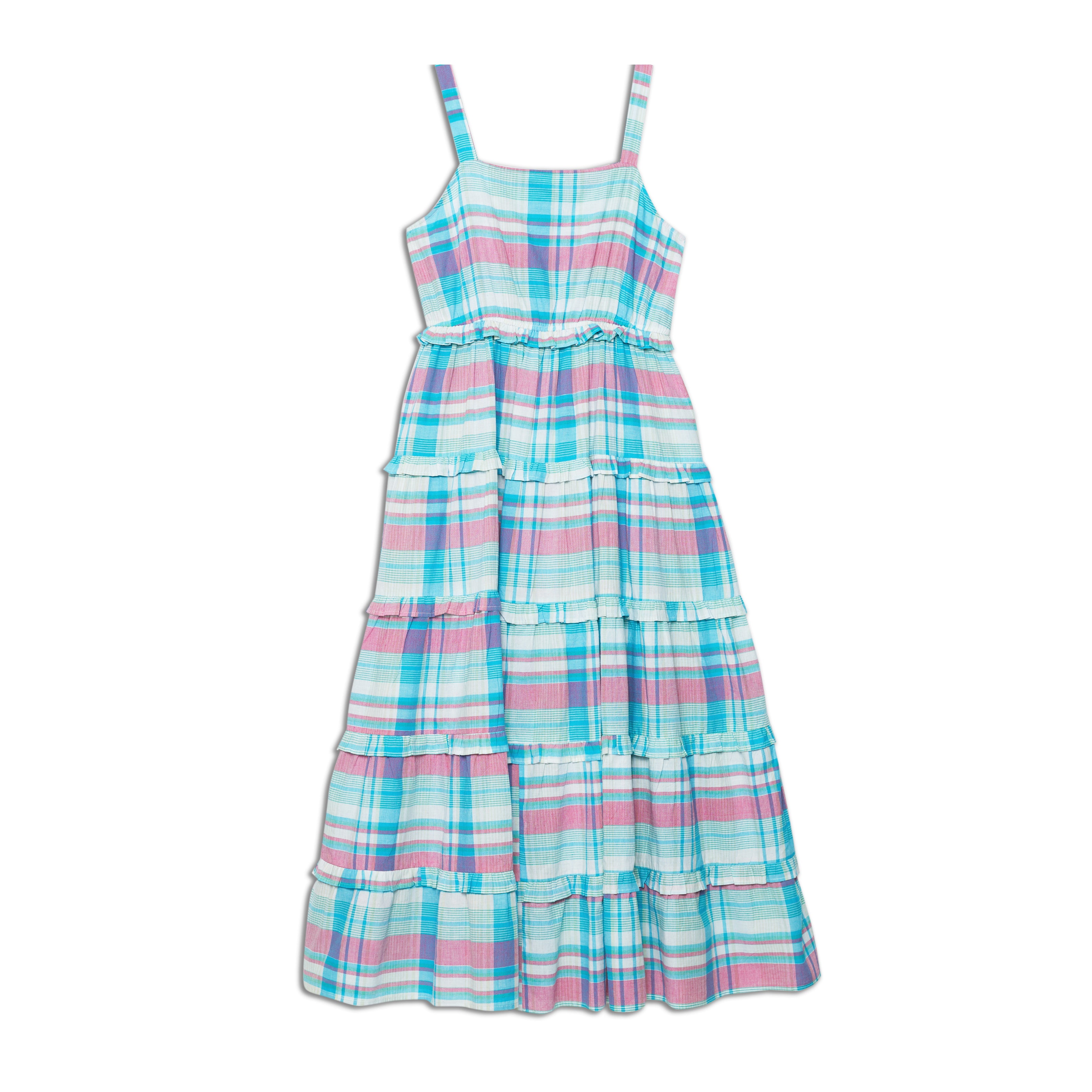 Re-Loved Check Tiered Strappy Midi Dress Size 18