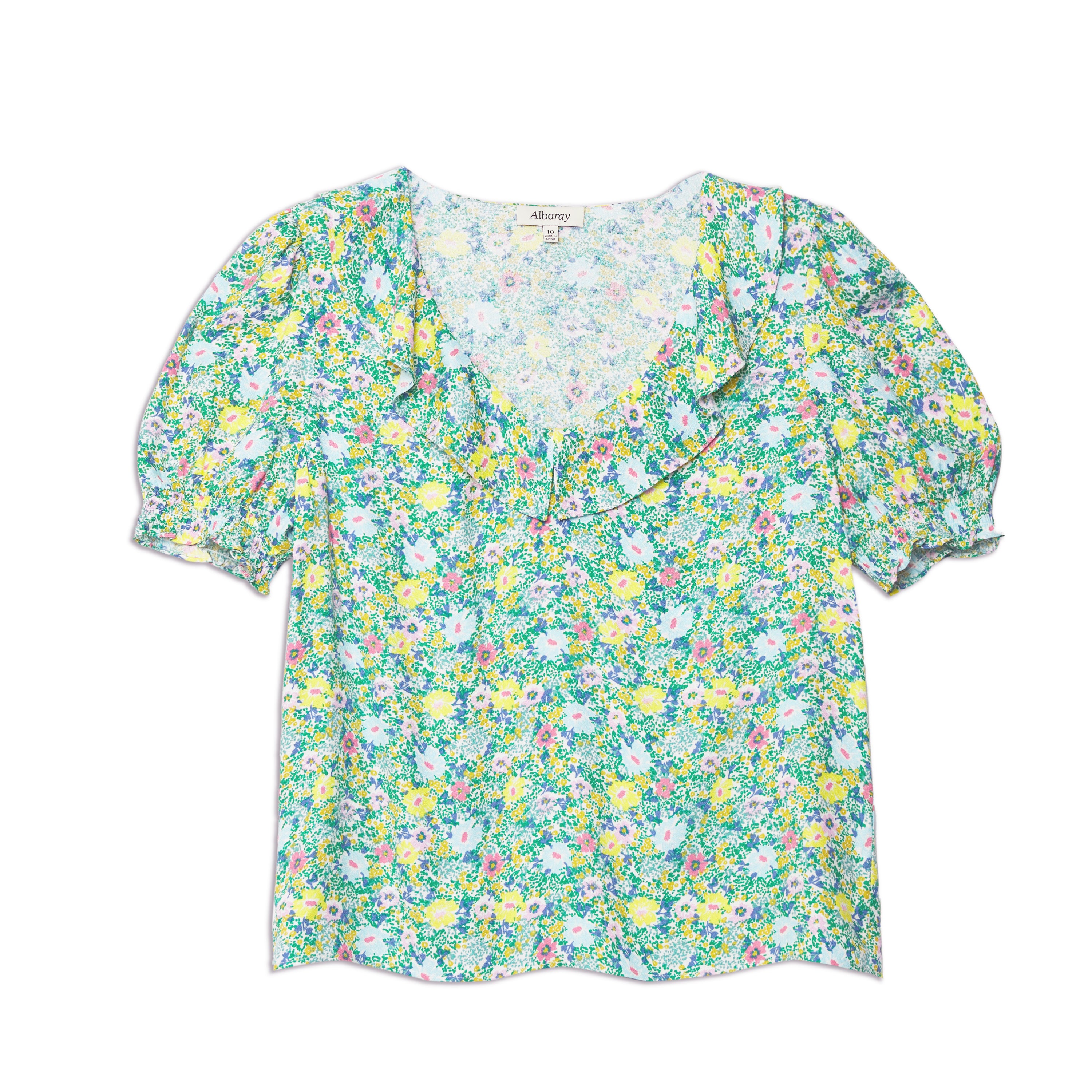 Re-Loved Lime Dotty Daisy Blouse Size 16