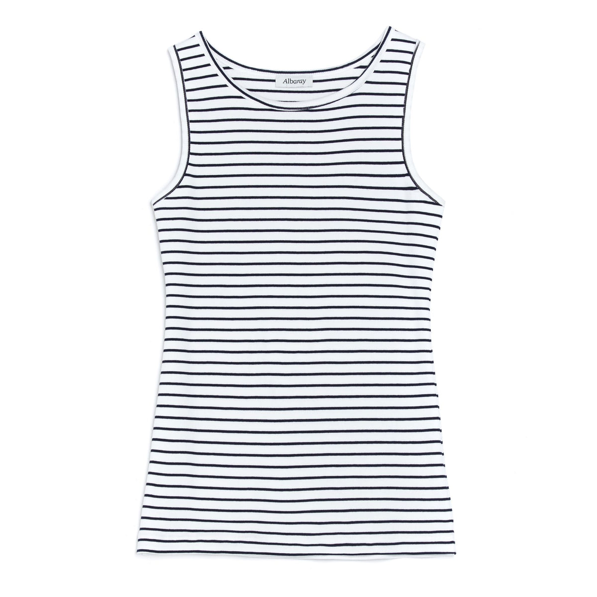Re-Loved Rib Racer Vest Navy Stripe - Size 18
