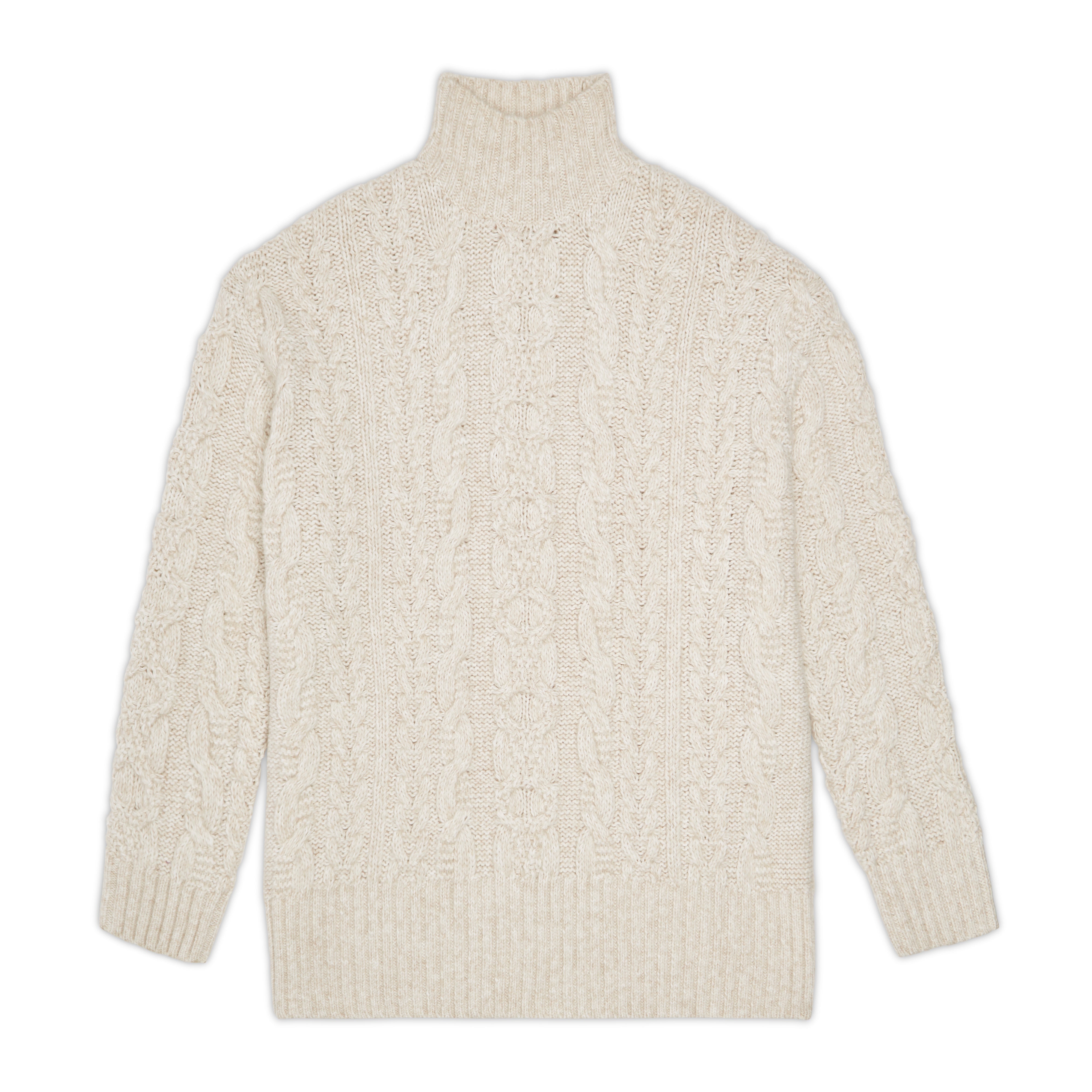 Re-Loved  Cream Cable Turtle Neck Jumper - Size 12