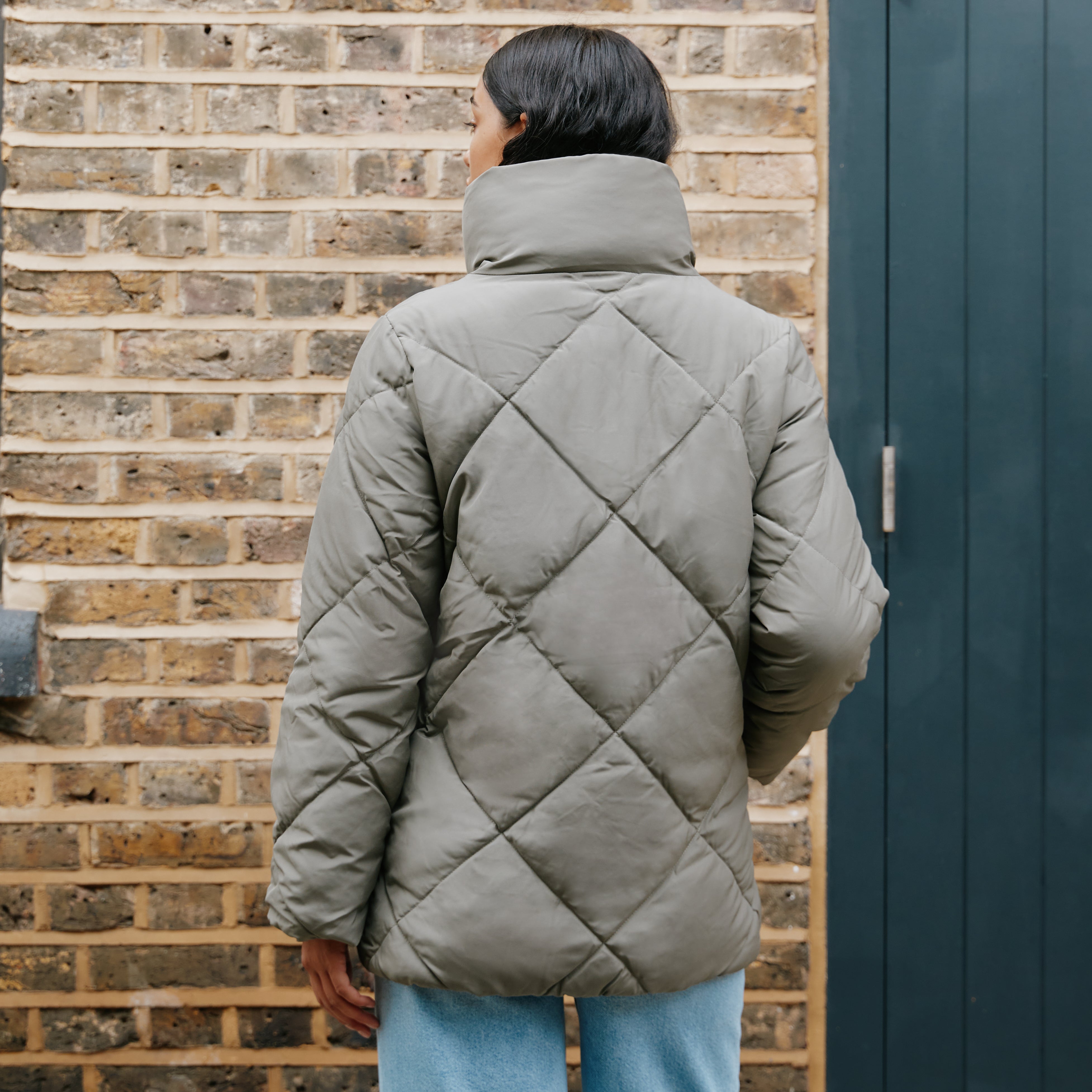 Diamond quilted 2025 puffer jacket