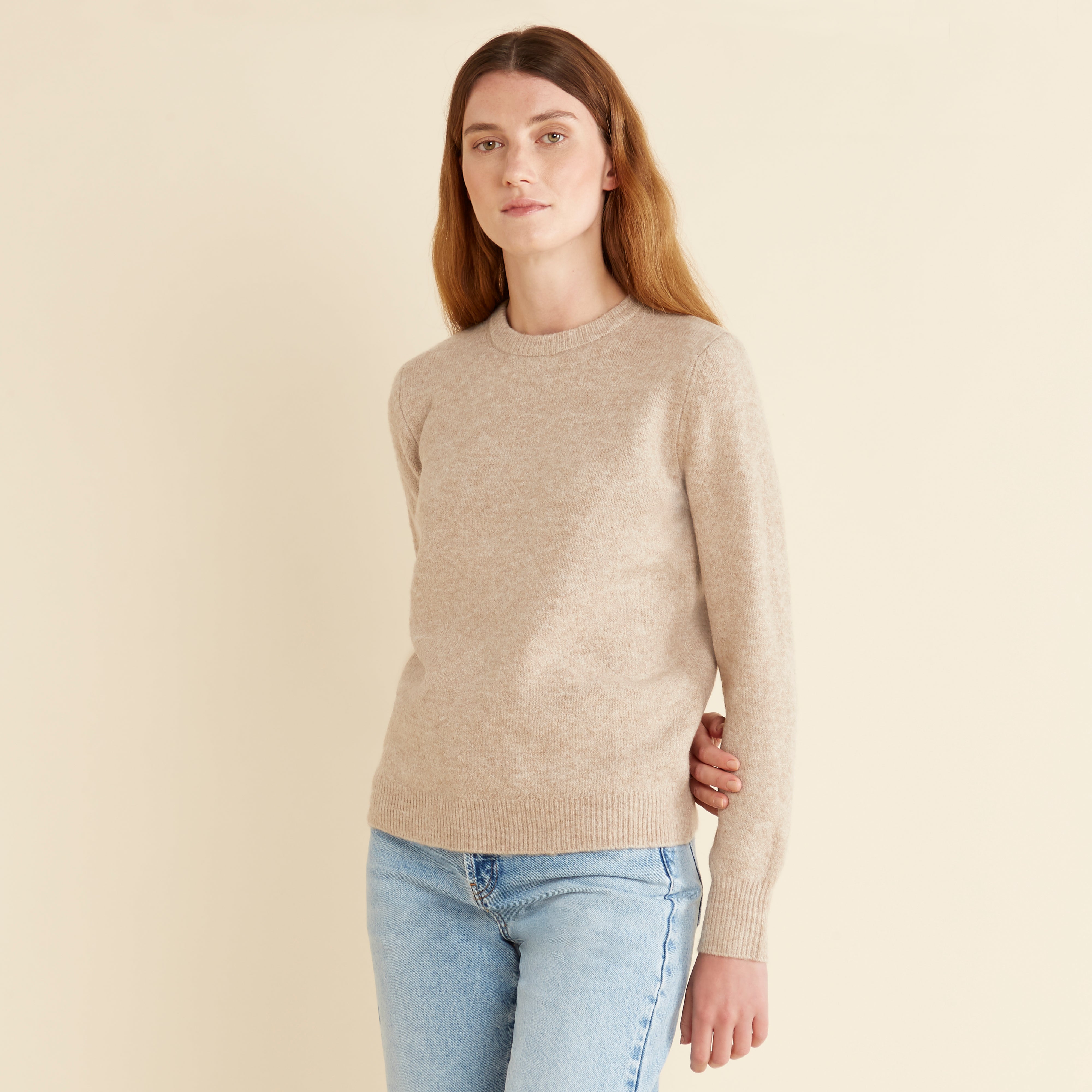 Re-Loved Camel Cosy Crew Neck - Size 14