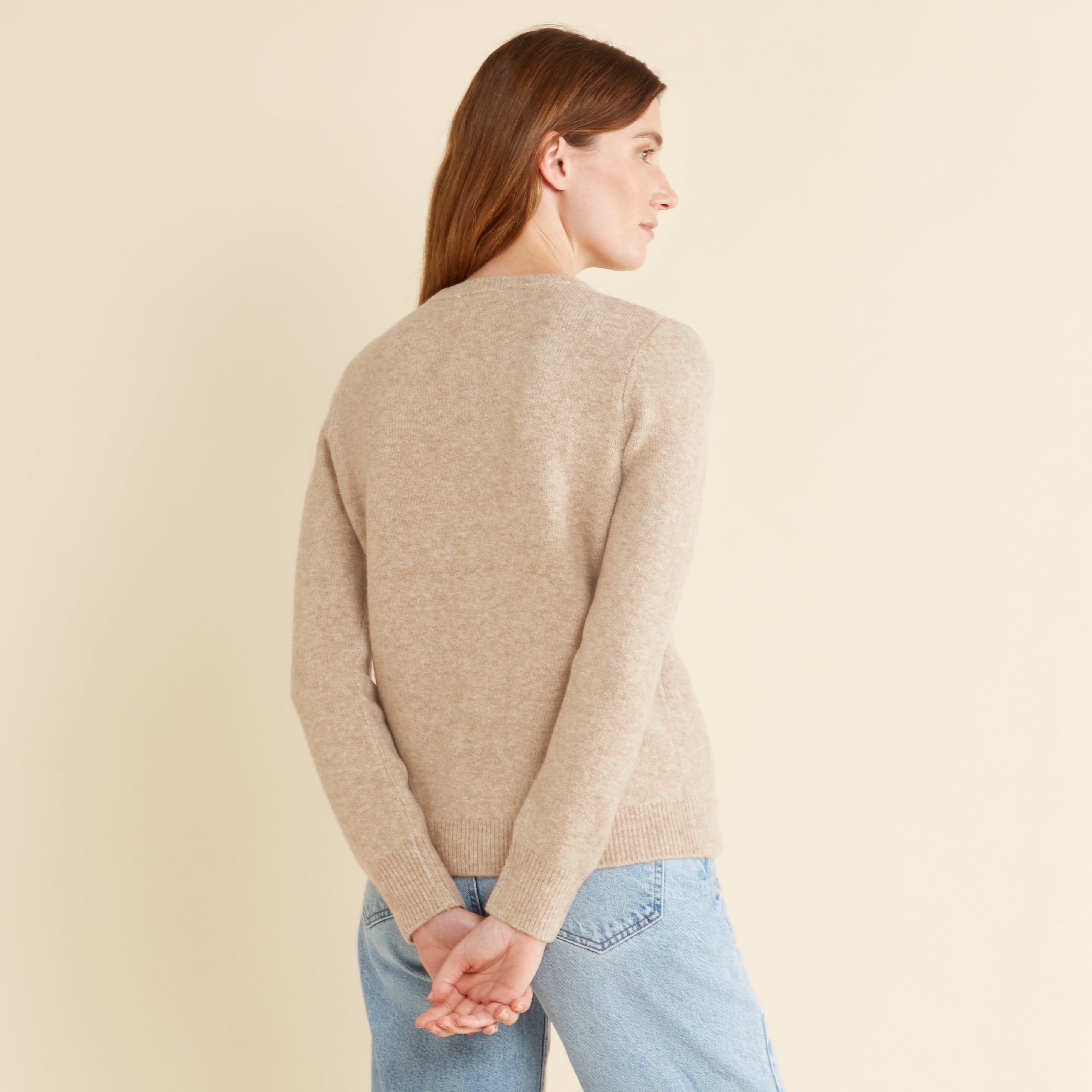 Re-Loved Camel Cosy Crew Neck - Size 14