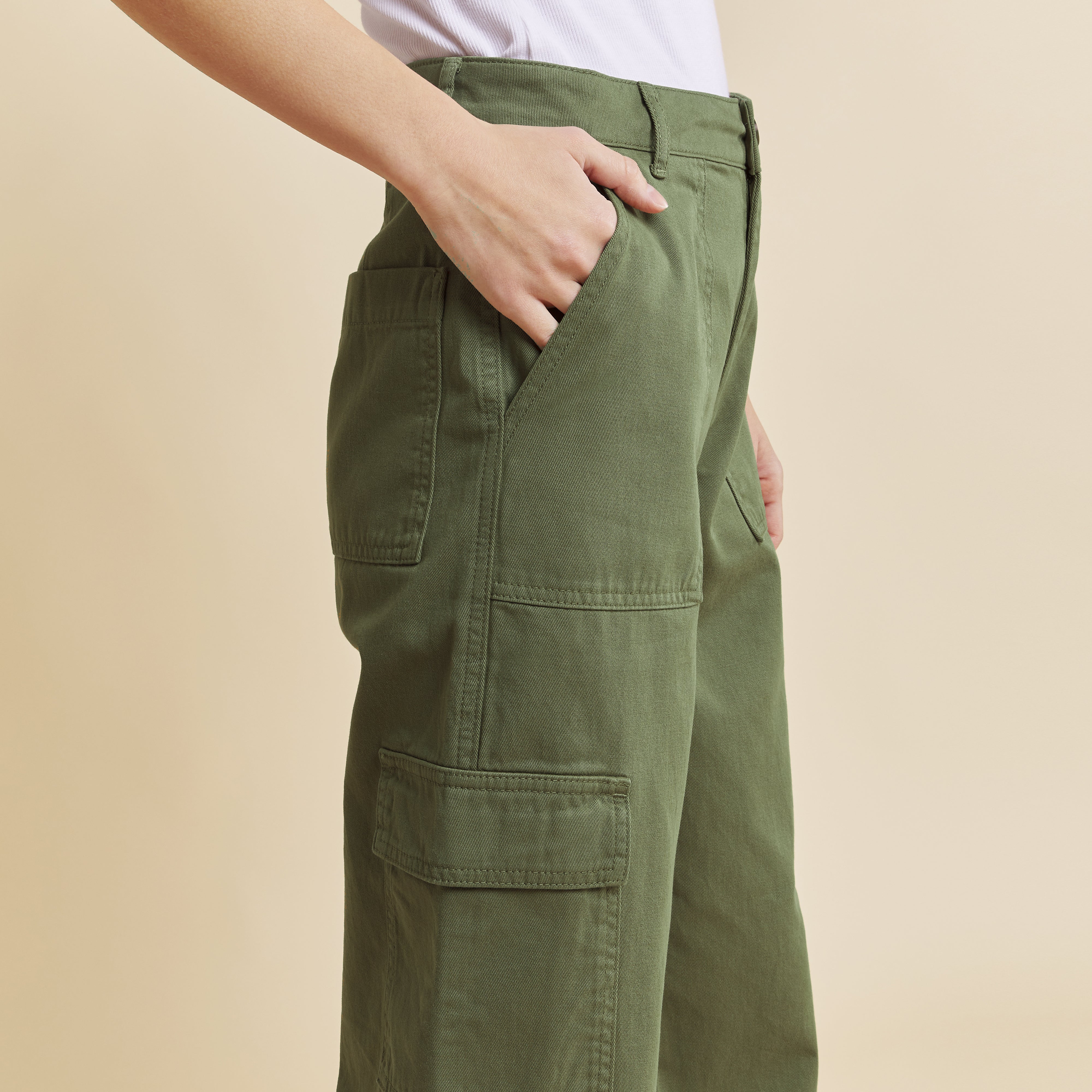 Re-Loved Utility Pocket Cargo Trousers - Size 12