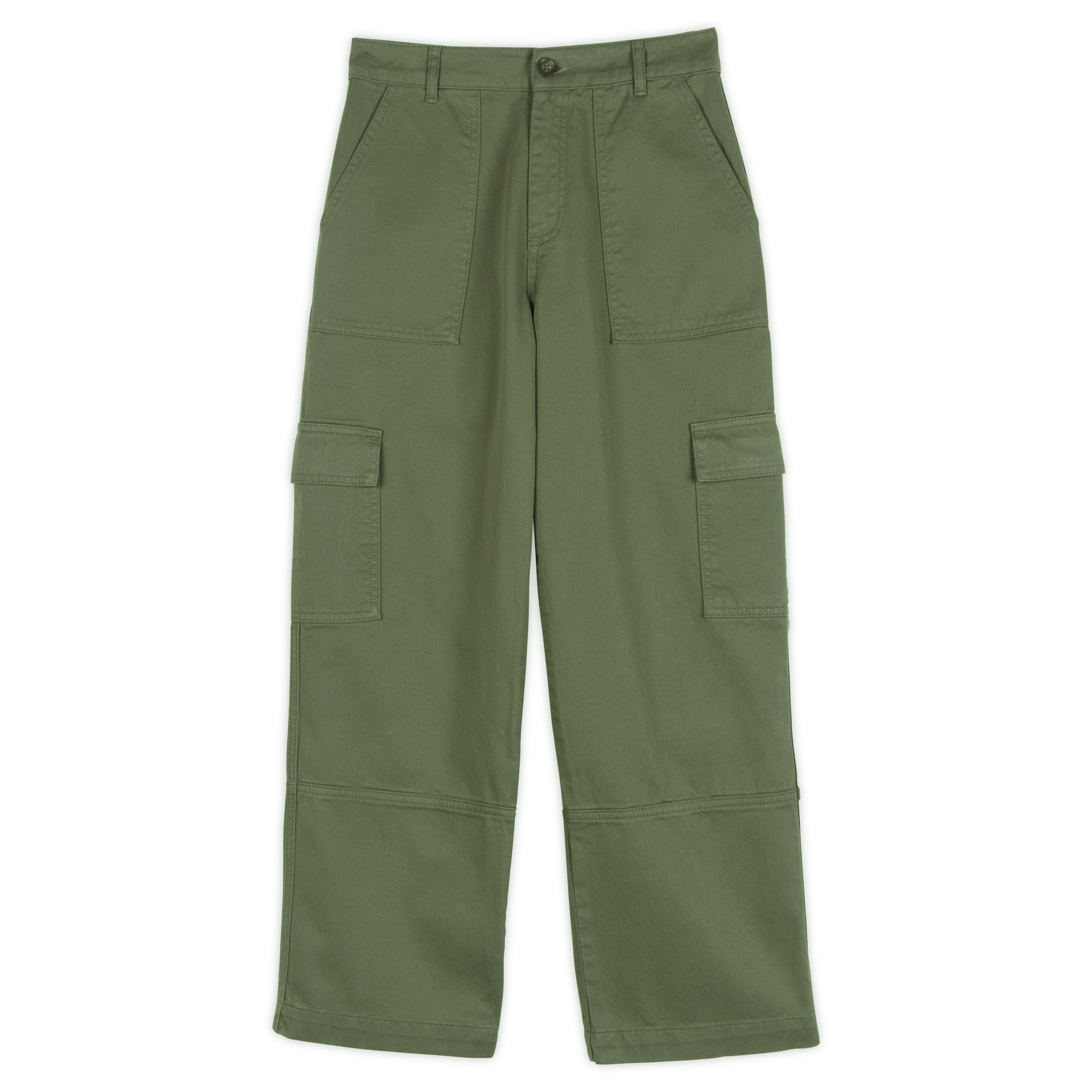 Re-Loved Green Utility Pocket Cargo Trousers - Size 10