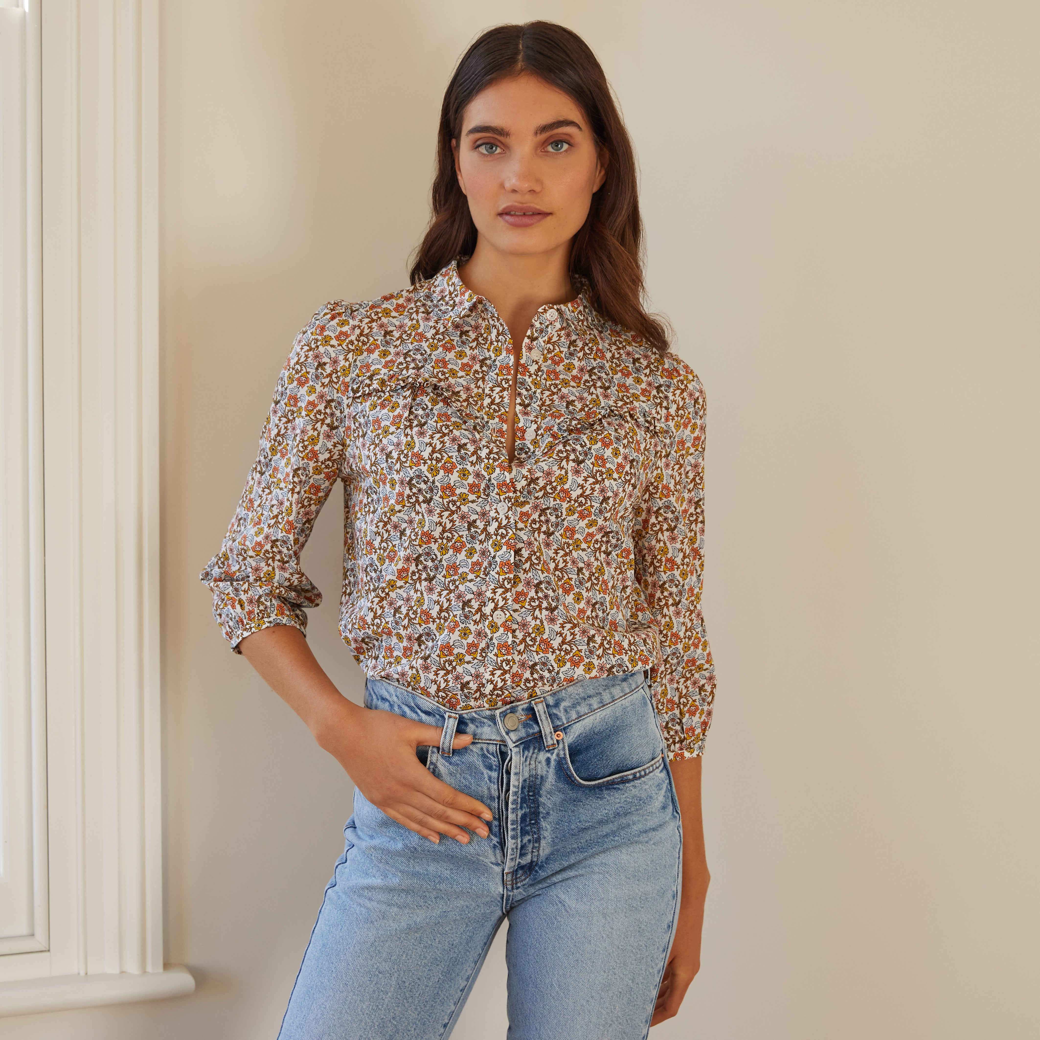 Re-Loved Marnie Floral Western Blouse - Size 10