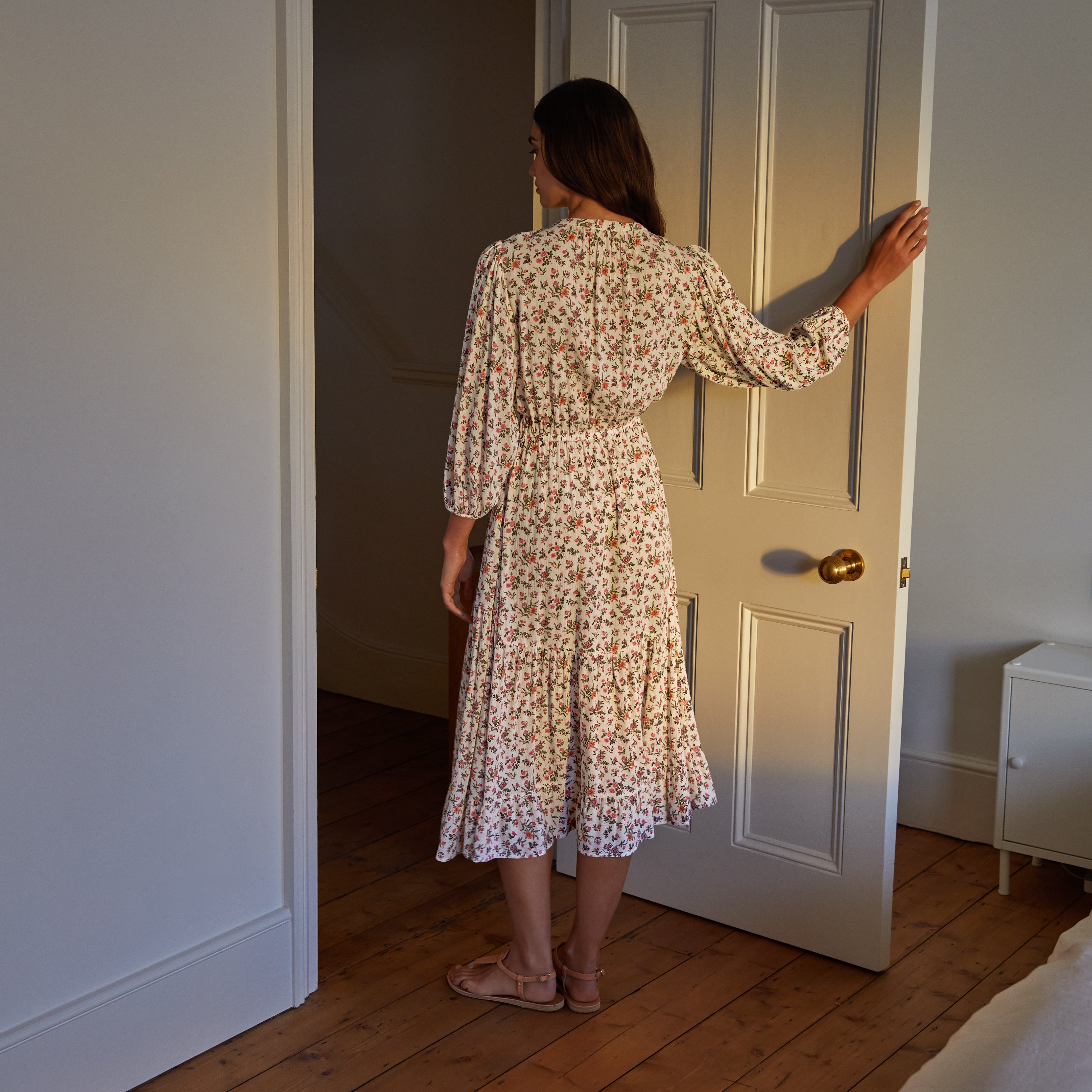 Re-Loved Prairie Floral Midi Dress - Size 14