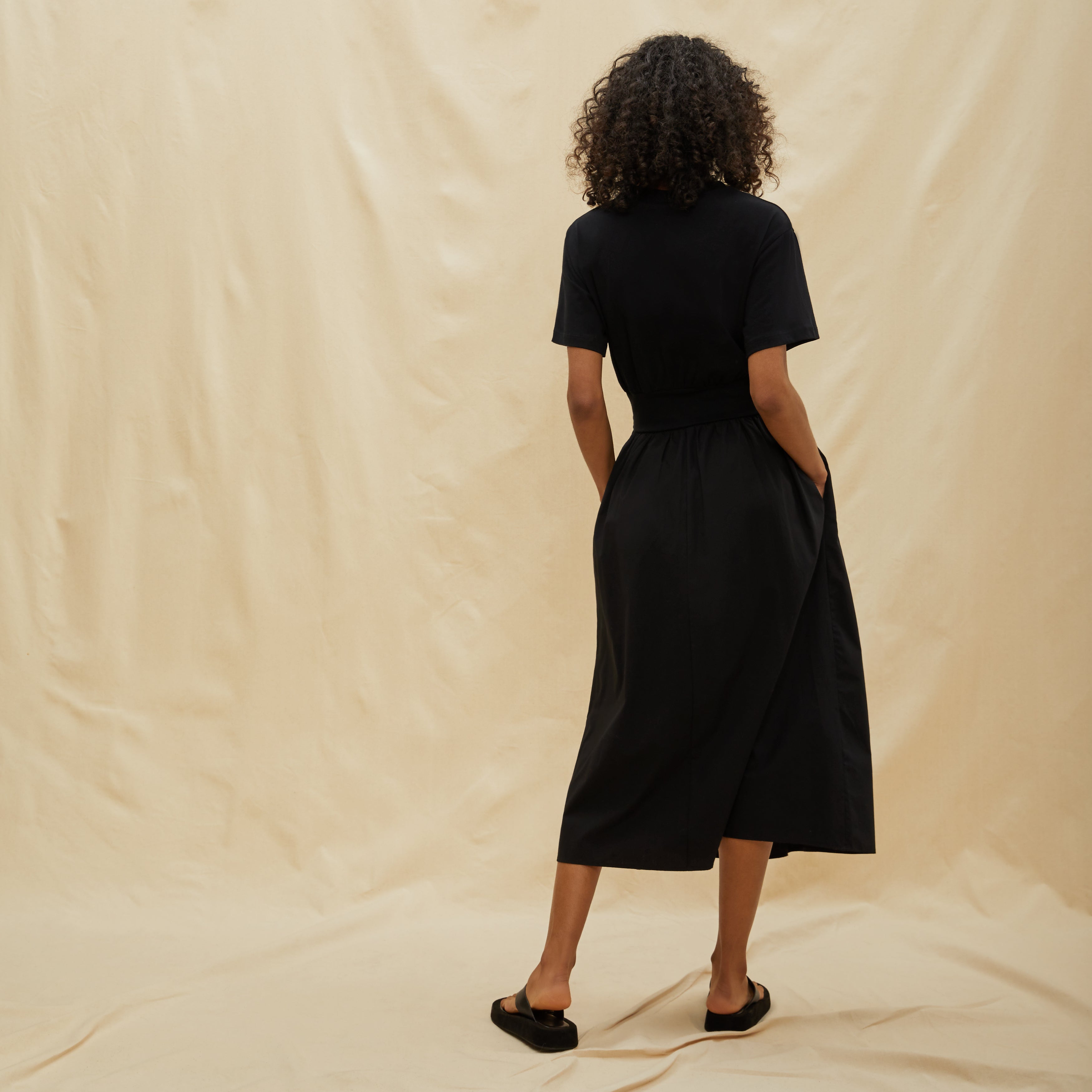 Re-Loved Woven and Jersey T Shirt Dress - Size 8