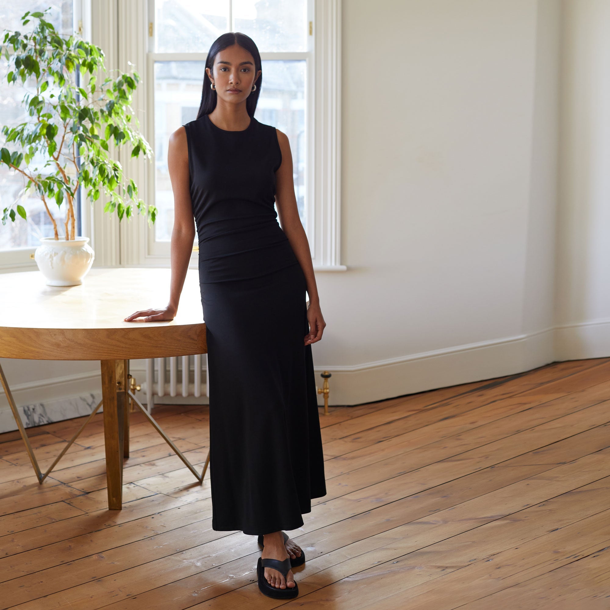 Re-Loved  Ruched Sleeveless Maxi Dress - Size 10
