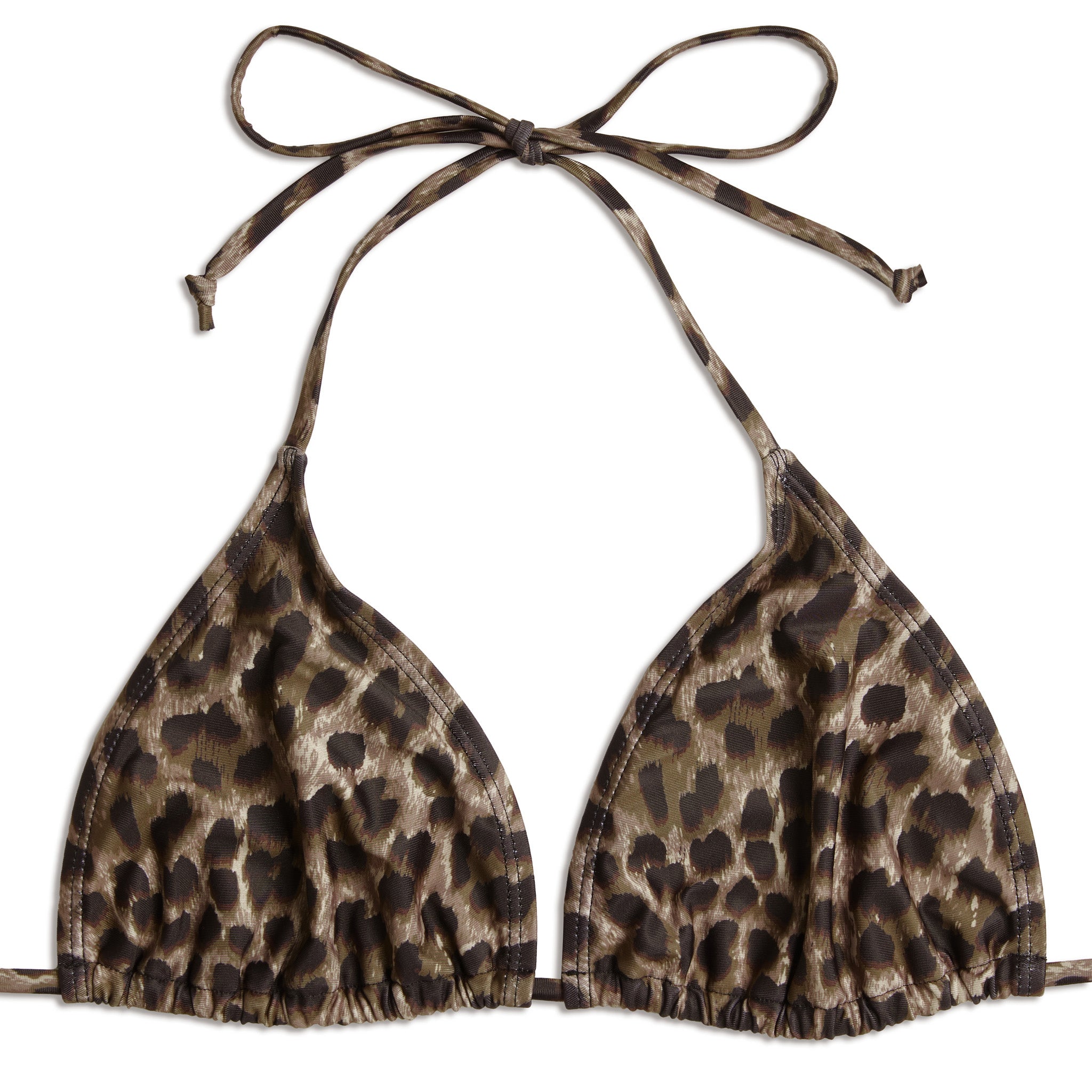 Leopard Triangle Bikini Top Sustainable Womenswear Albaray