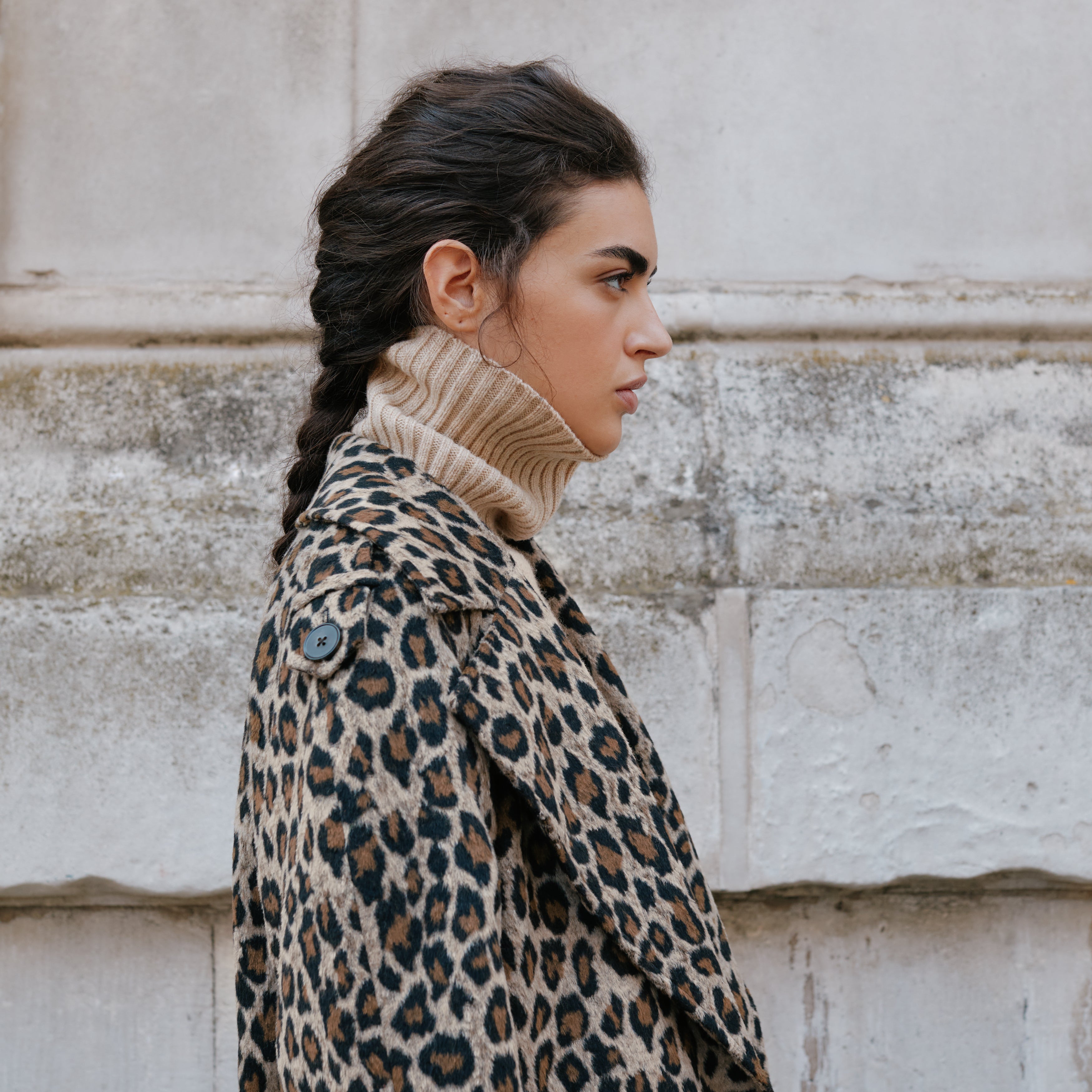 Re-Loved Animal Jacquard Belted Coat - Size 8
